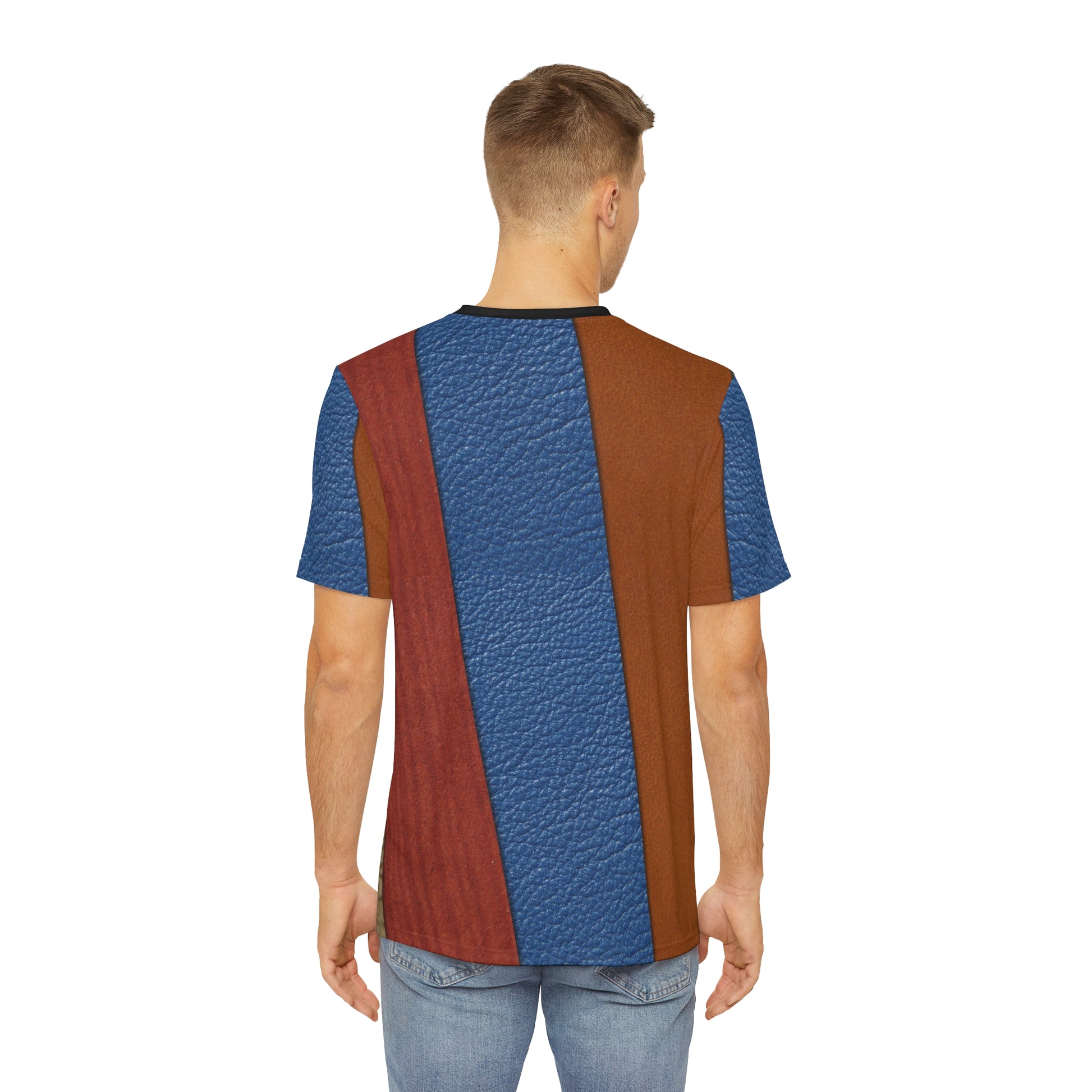 Leather look stripes   Men's Polyester Tee (AOP) (8562422055231)