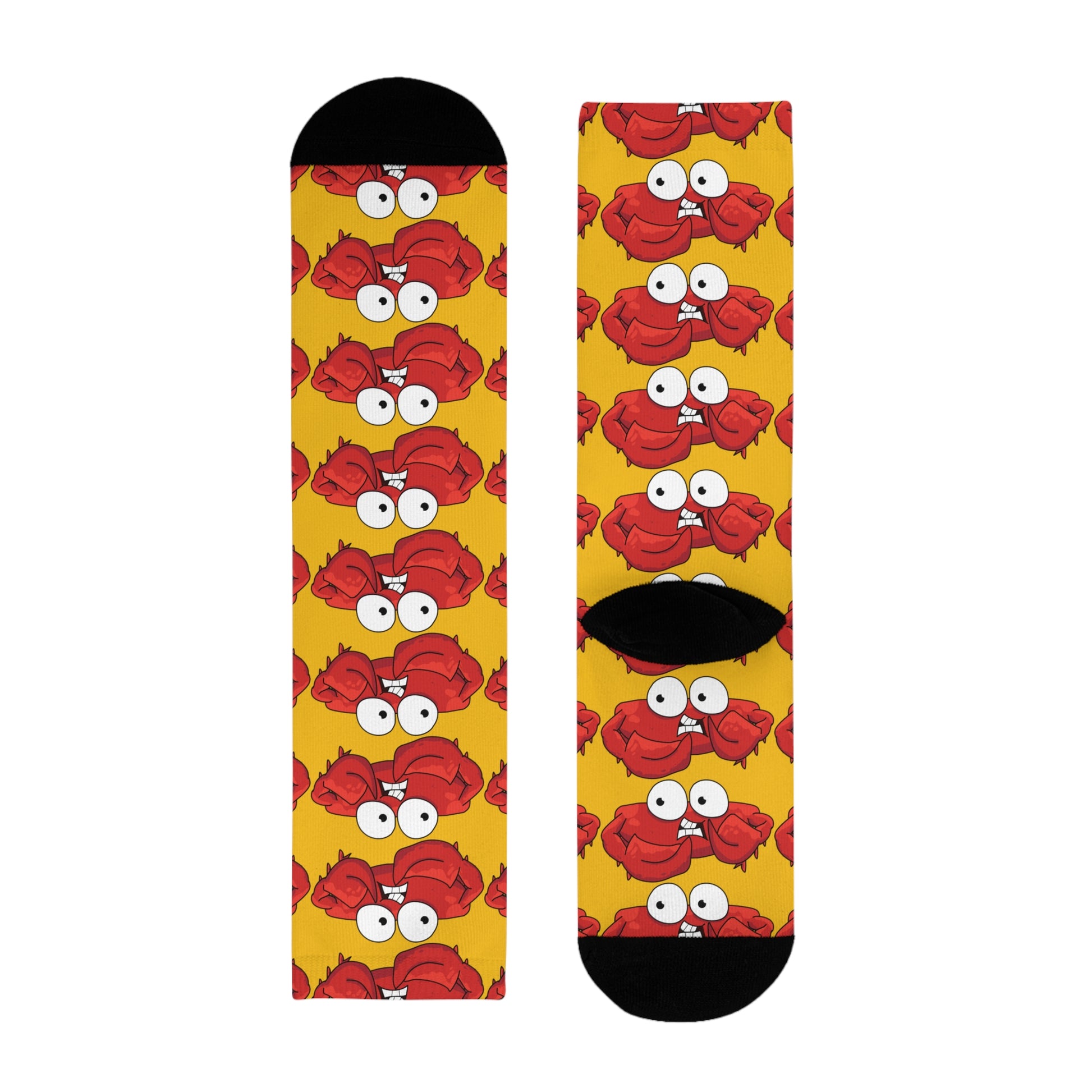Red crab on yellow Crew Socks (EU) (8194512322879)