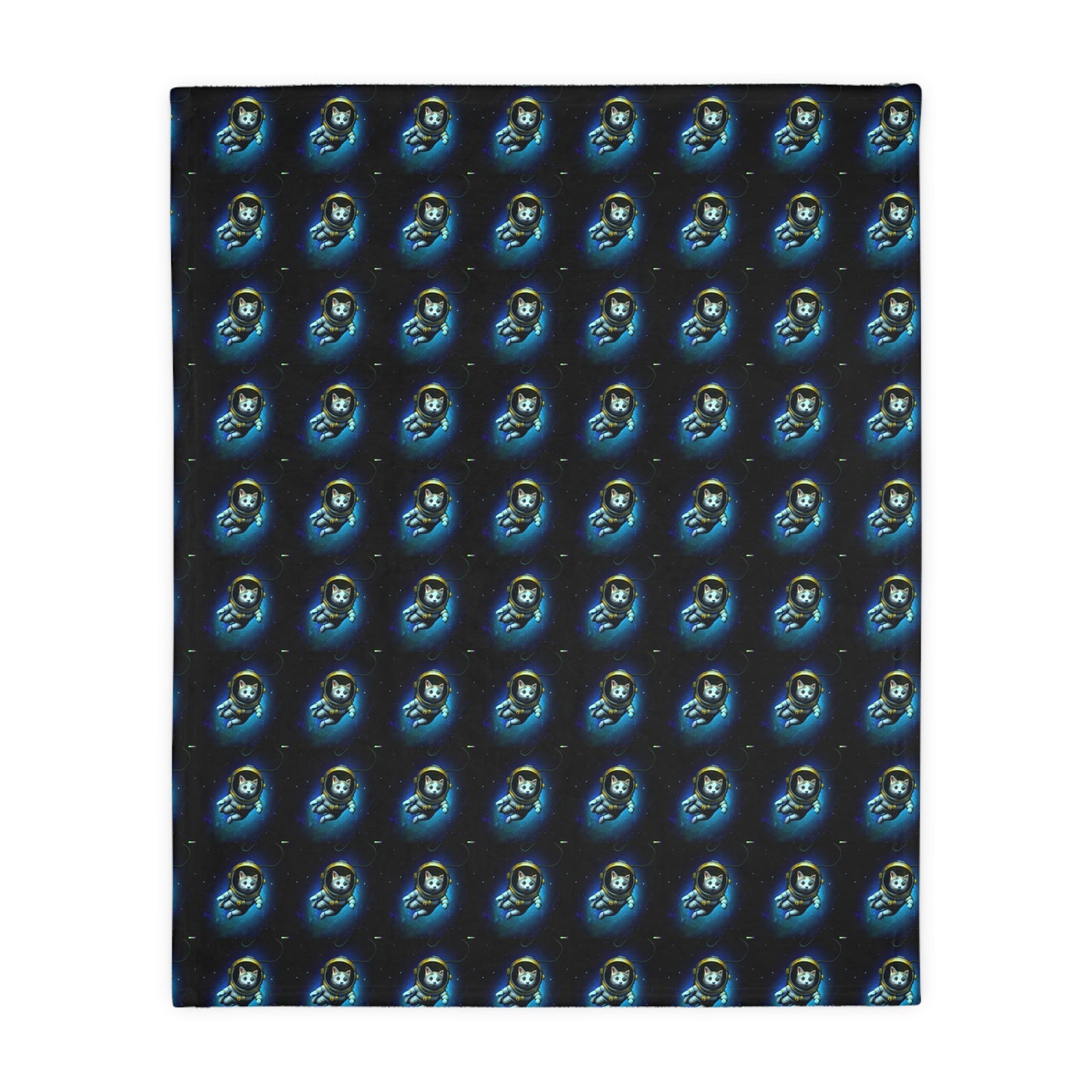 Space cat  Velveteen Minky Blanket (Two-sided print) (8542058086719)