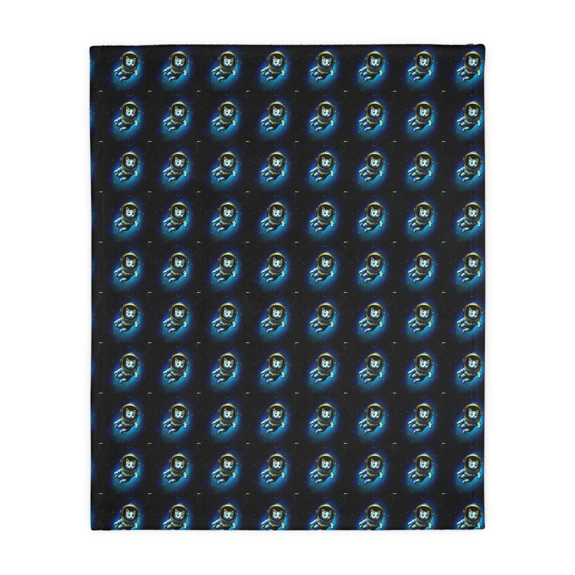 Space cat  Velveteen Minky Blanket (Two-sided print) (8542058086719)