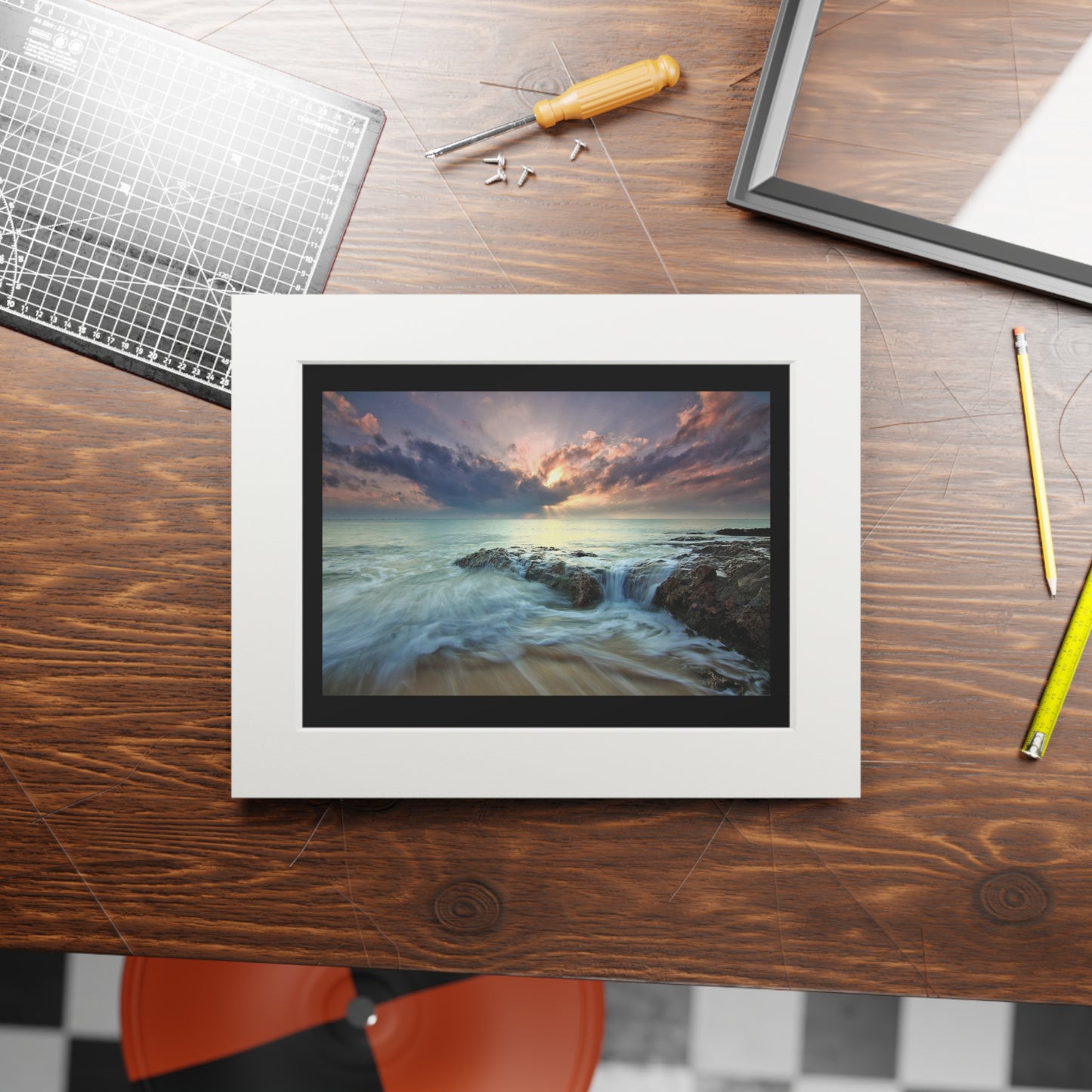 Ocean light     Fine Art Prints (Passepartout Paper Frame) (8543784108351)