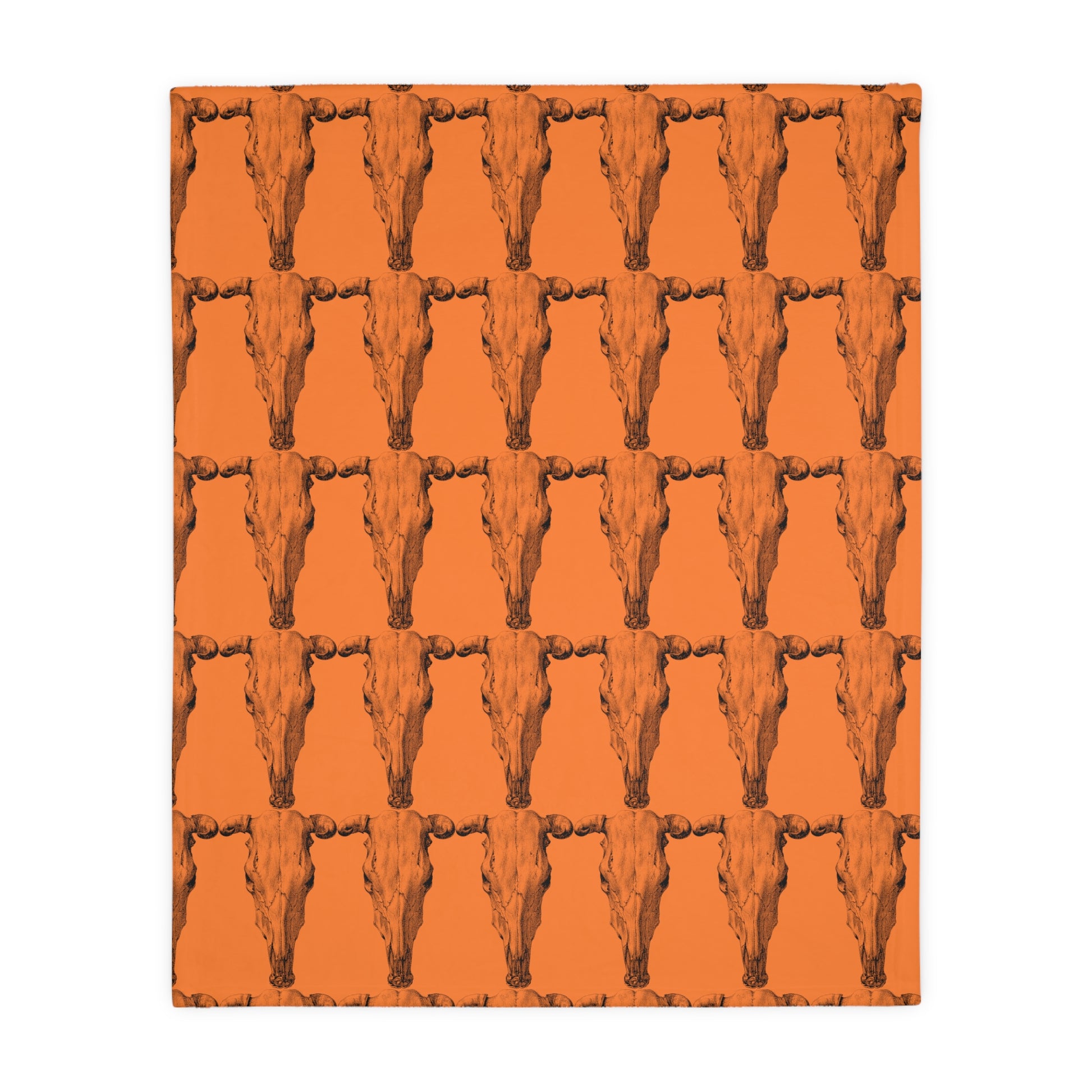 Cow Skull   Velveteen Minky Blanket (Two-sided print) (8543815172415)