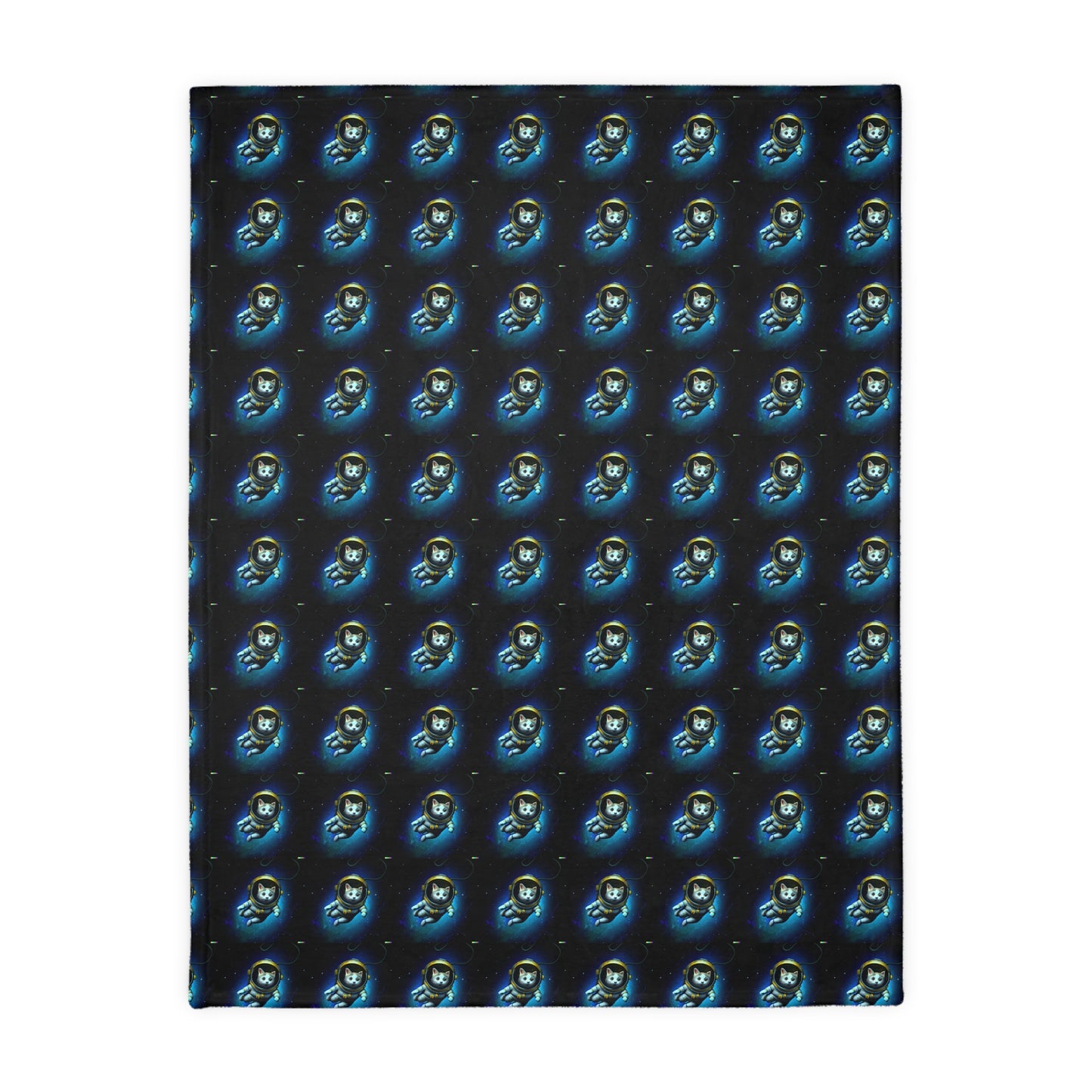 Space cat  Velveteen Minky Blanket (Two-sided print) (8542058086719)