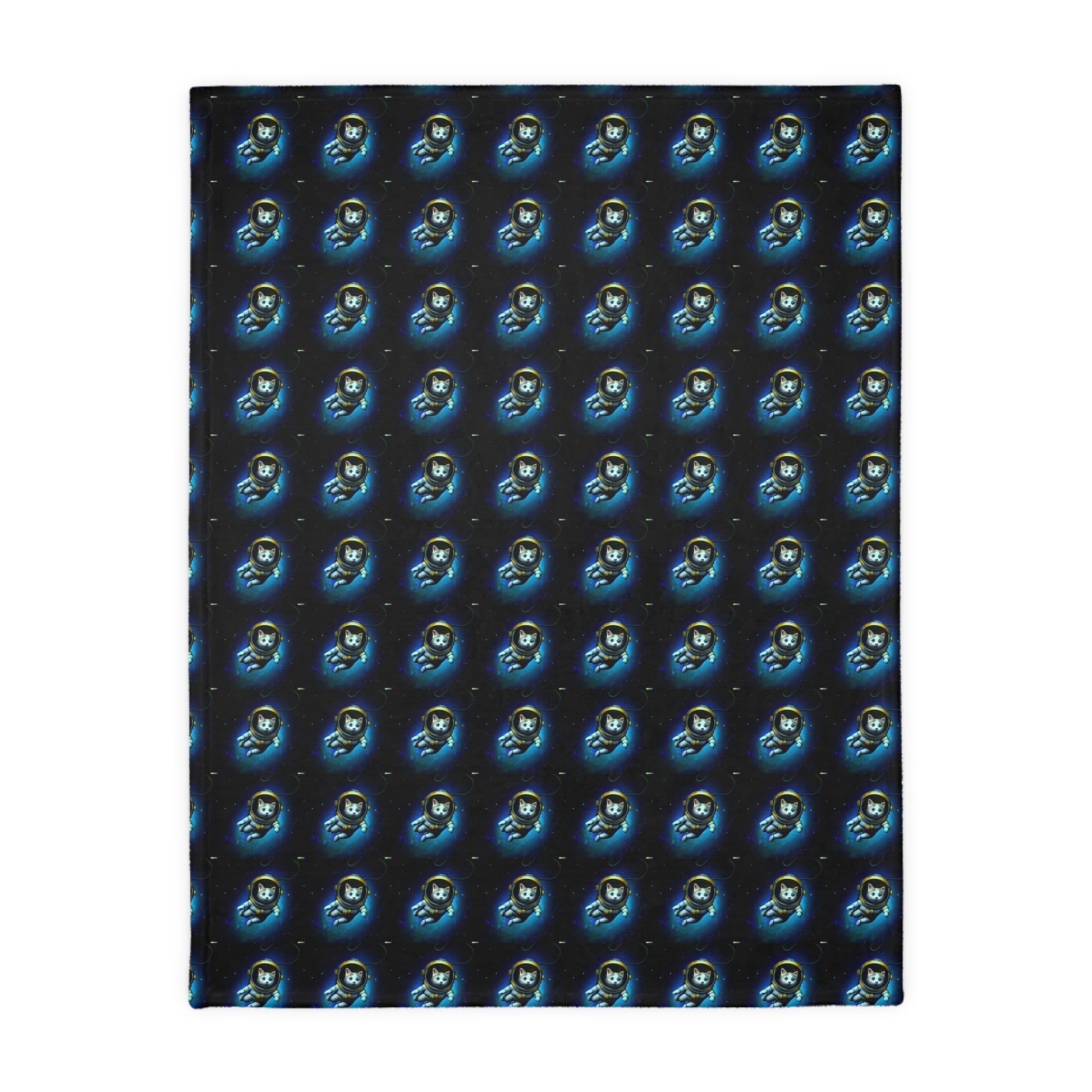 Space cat  Velveteen Minky Blanket (Two-sided print) (8542058086719)