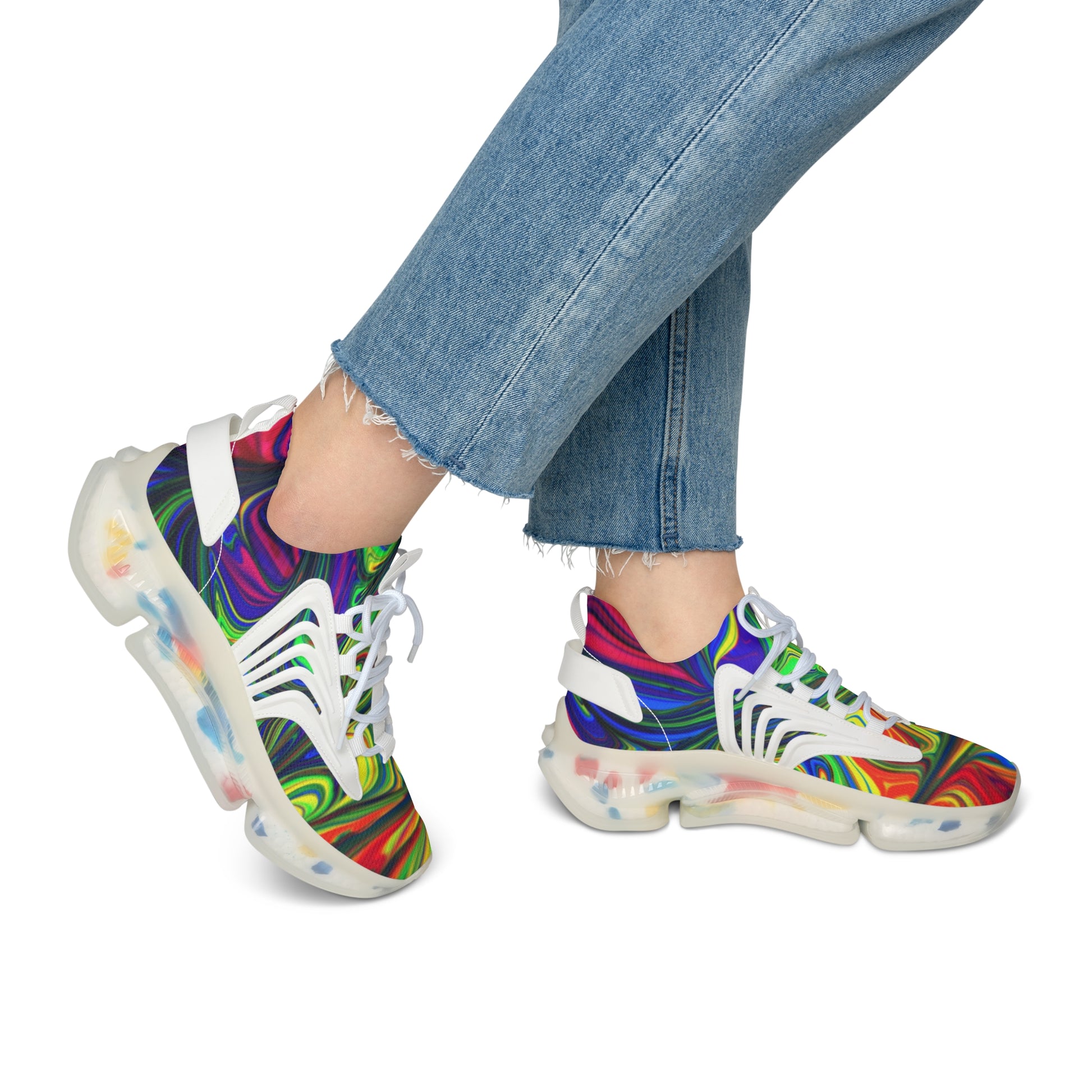 Color swirls    Women's Mesh Sneakers (8541957783871)