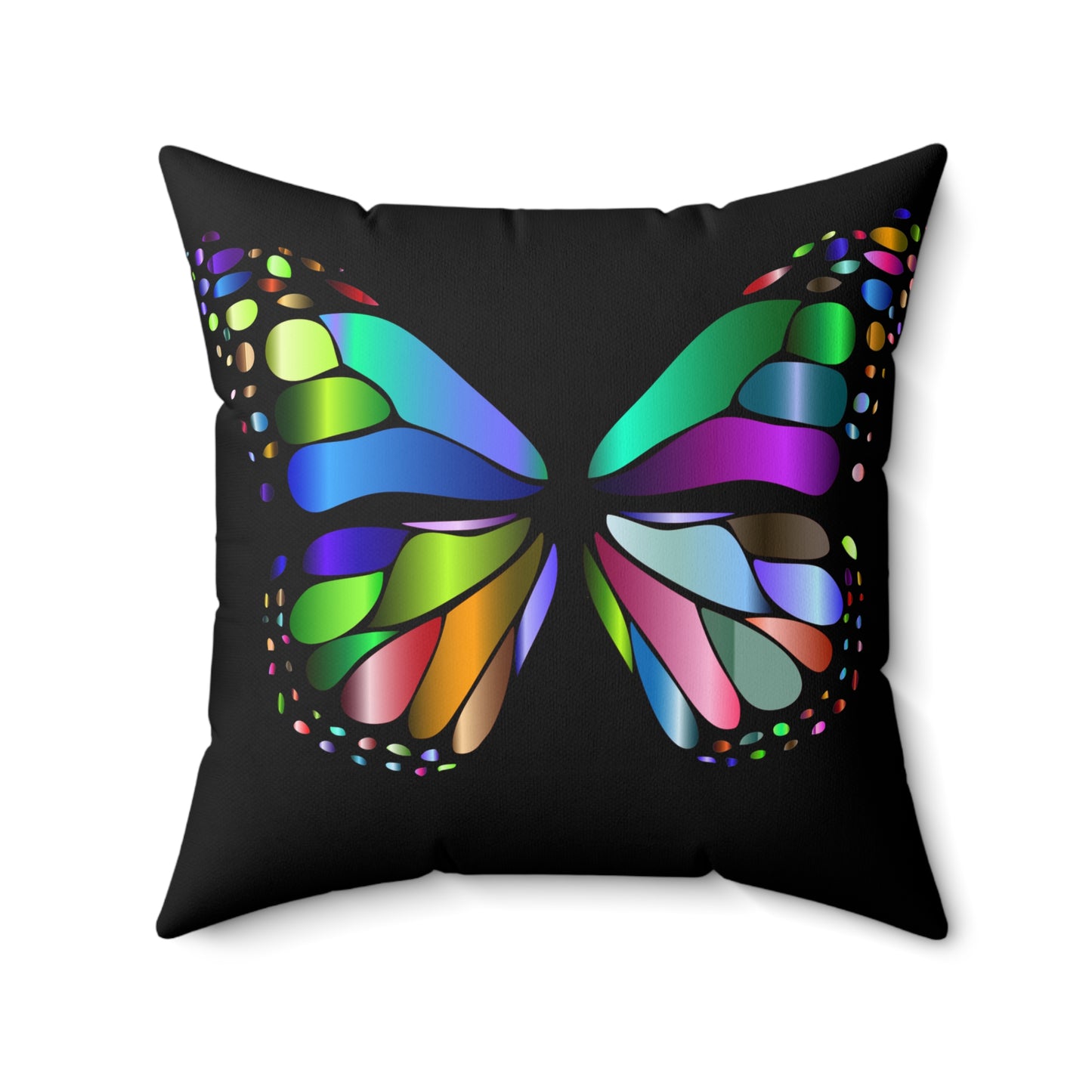Colorful  Butterfly - Spun Polyester Square Pillow (8202201170239)