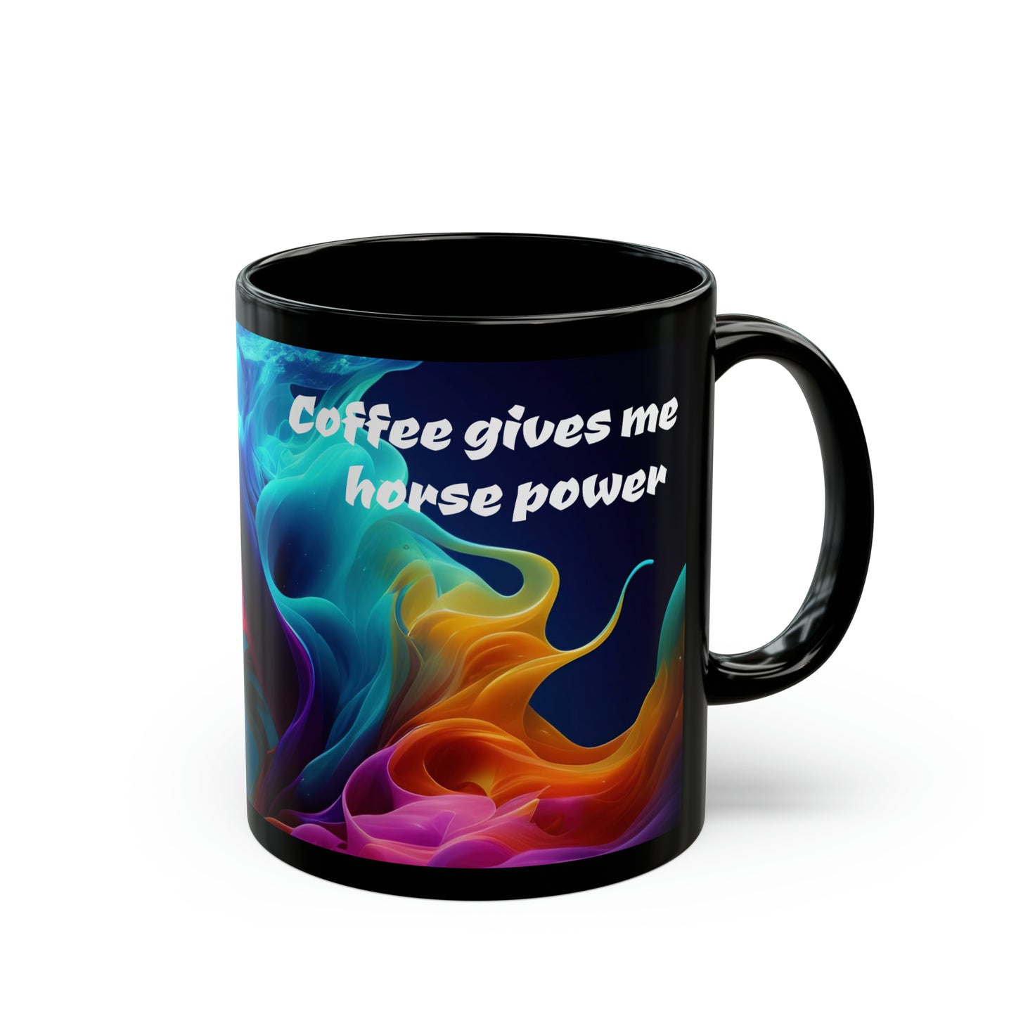 Colorfull horse -11oz Black Mug (8218108231999)