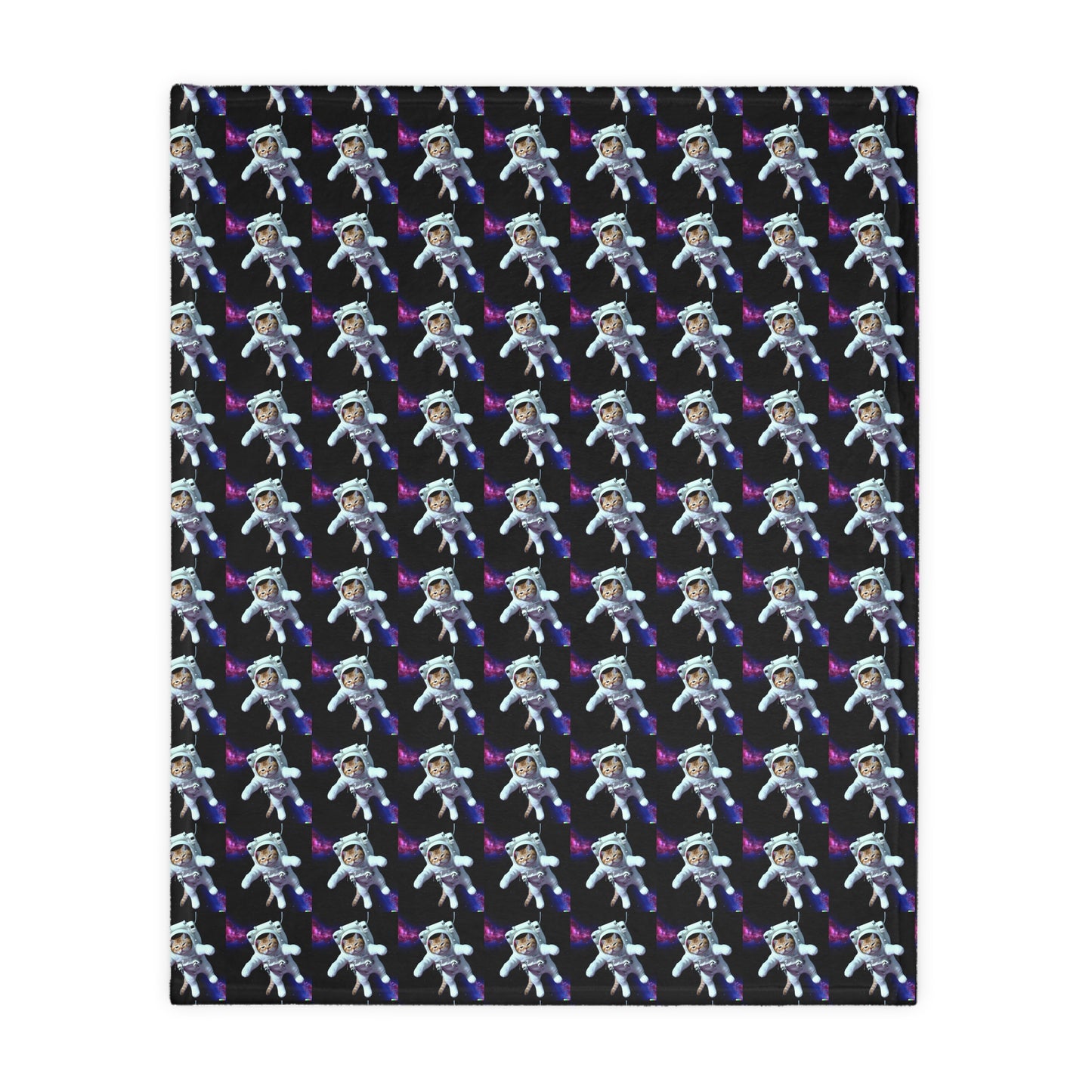 Space cat  Velveteen Minky Blanket (Two-sided print) (8542058086719)