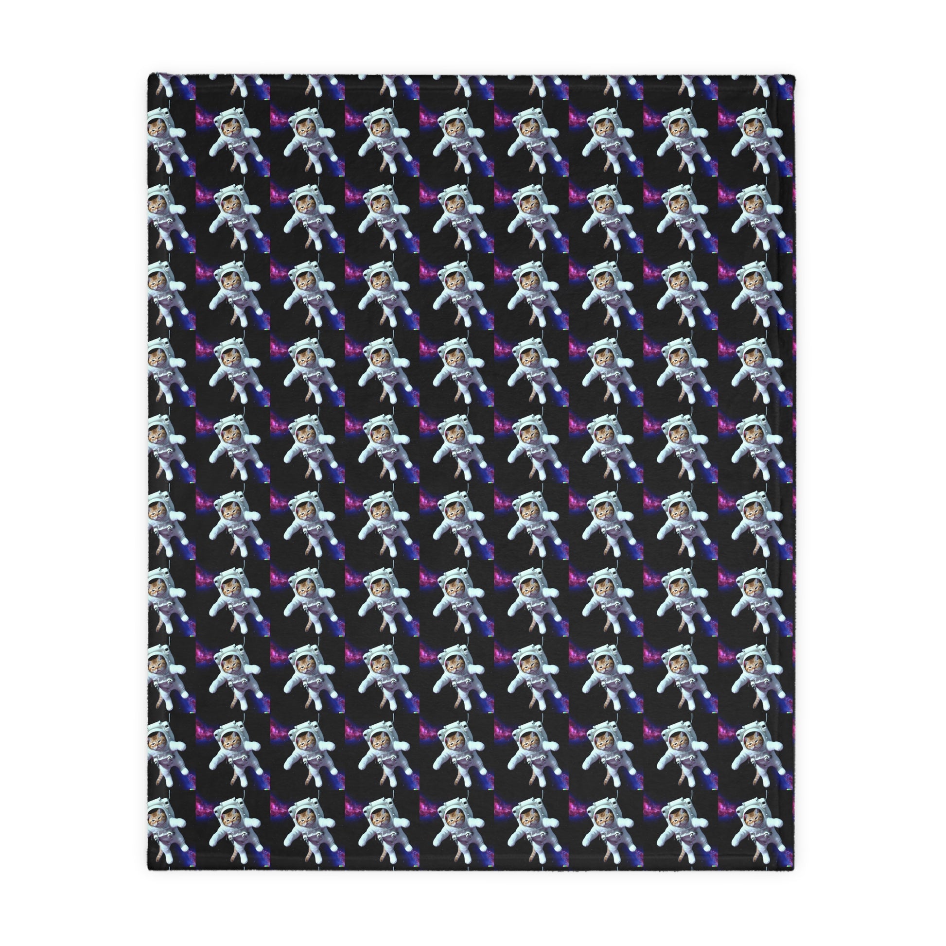 Space cat  Velveteen Minky Blanket (Two-sided print) (8542058086719)