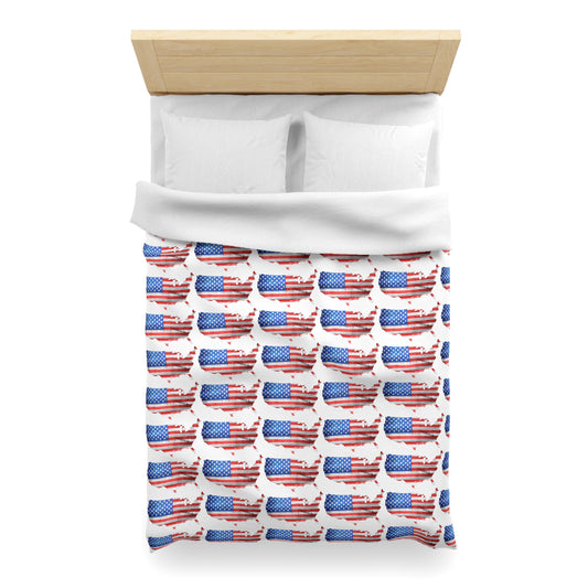America in flag     Microfiber Duvet Cover (8542018994495)