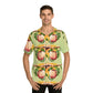 Worm and apple  Men's Baseball Jersey (AOP) (8540468937023)
