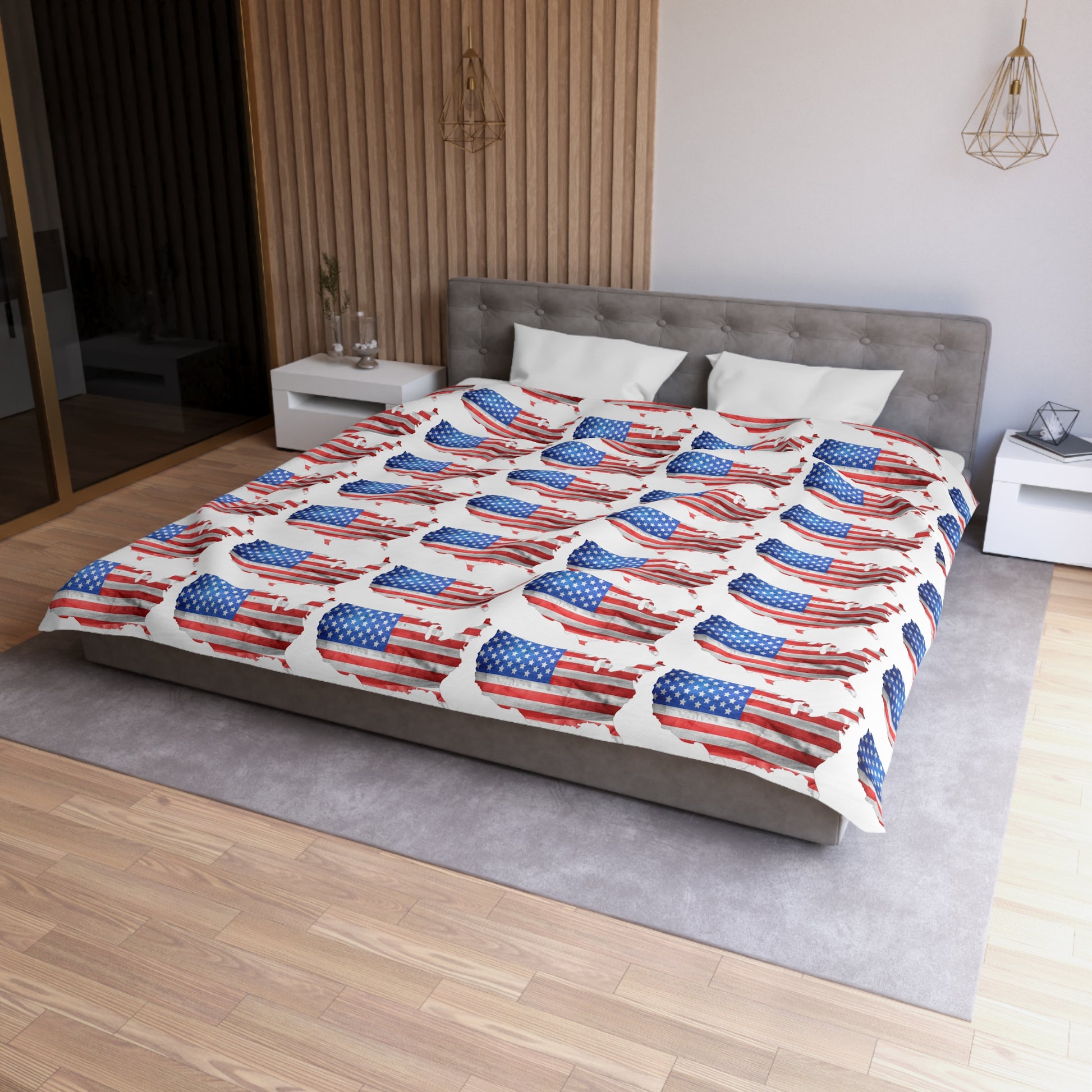 America in flag     Microfiber Duvet Cover (8542018994495)