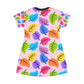 Colored leaf    All Over Print T-Shirt Dress (8540602761535)