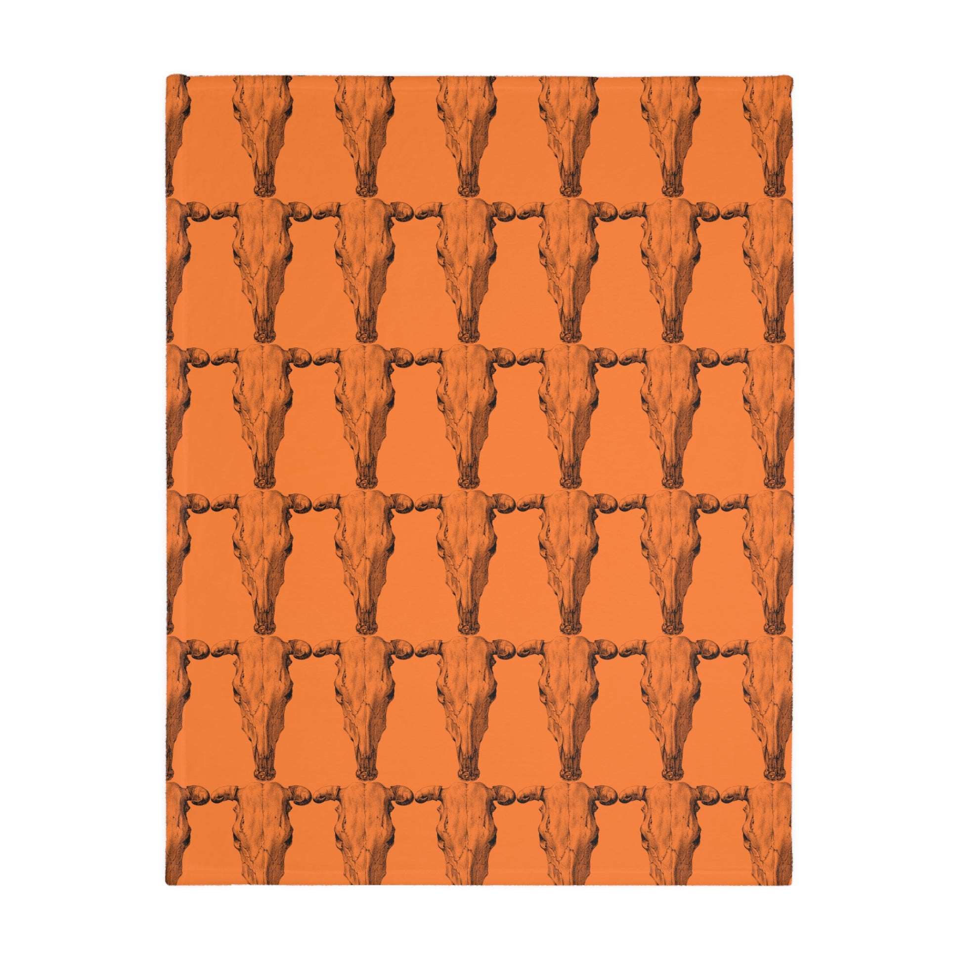 Cow Skull   Velveteen Minky Blanket (Two-sided print) (8543815172415)