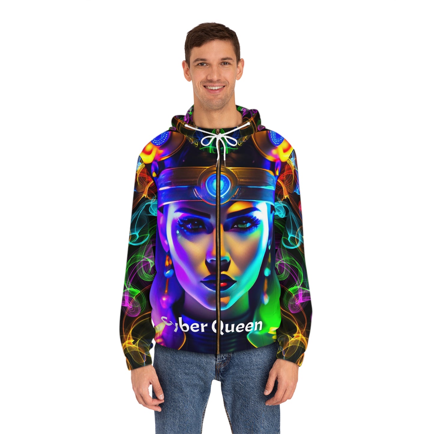 Cyber Queen    Men's Full-Zip Hoodie (AOP) (8507896987967)