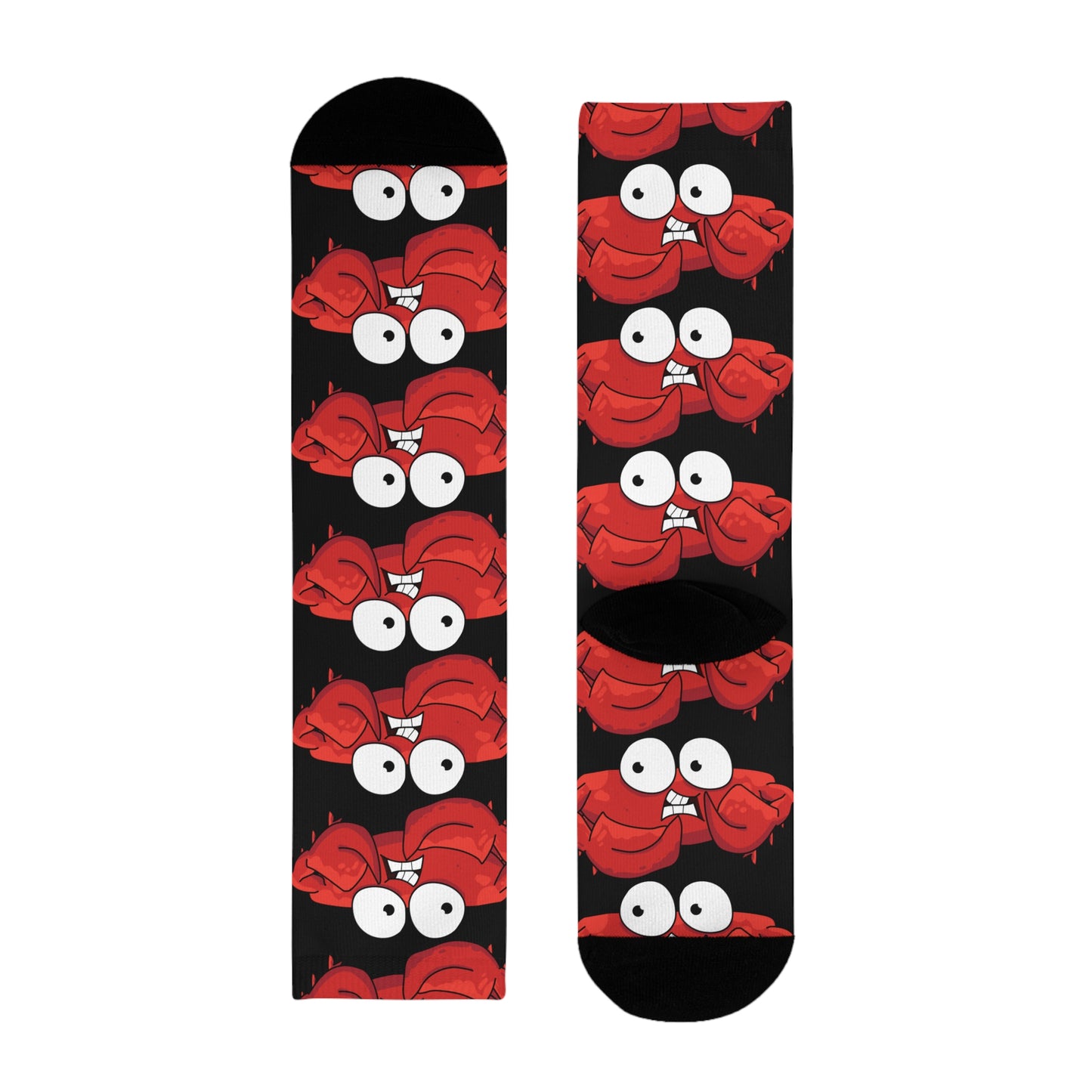 Red crab on black  crew sock   (EU) (8194511864127)