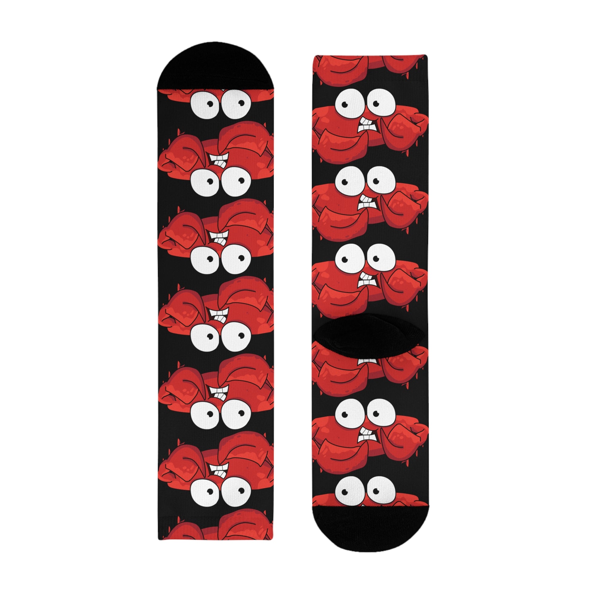 Red crab on black  crew sock   (EU) (8194511864127)