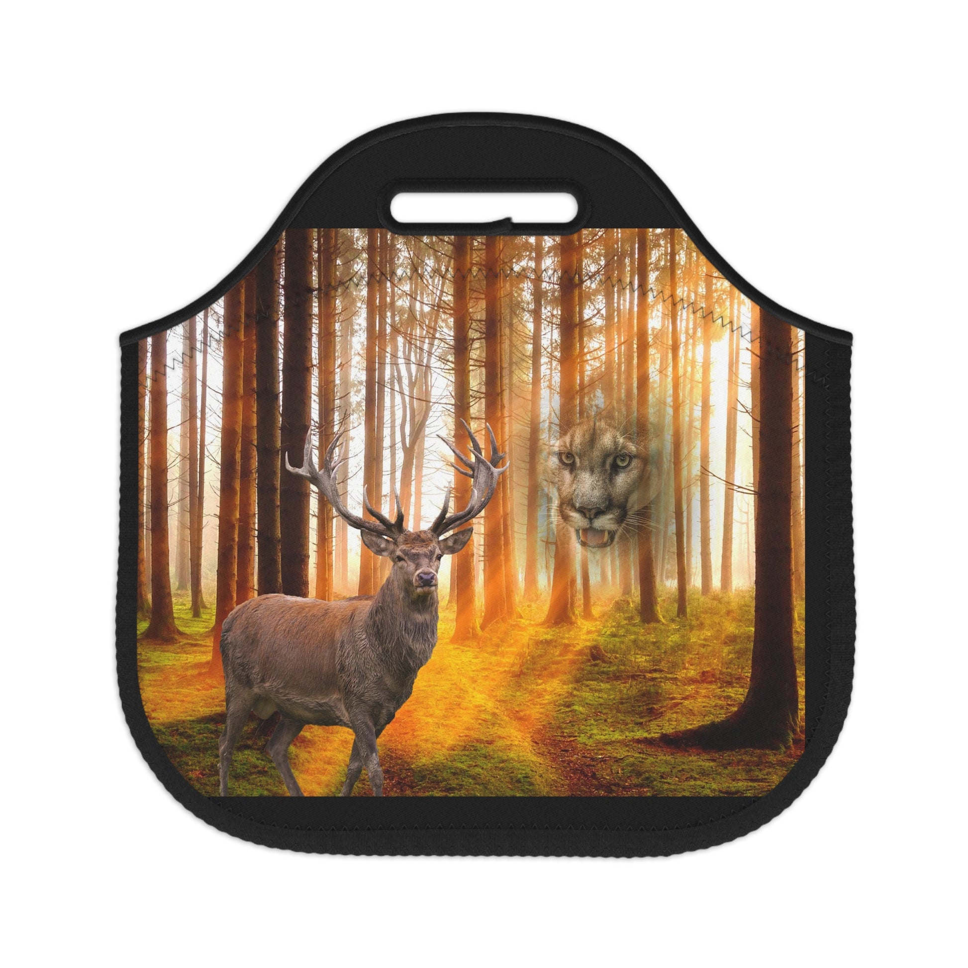 Elk and Cougar  Neoprene Lunch Bag (8543822545215)