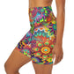 Color burst    High Waisted Yoga Shorts (8543829721407)