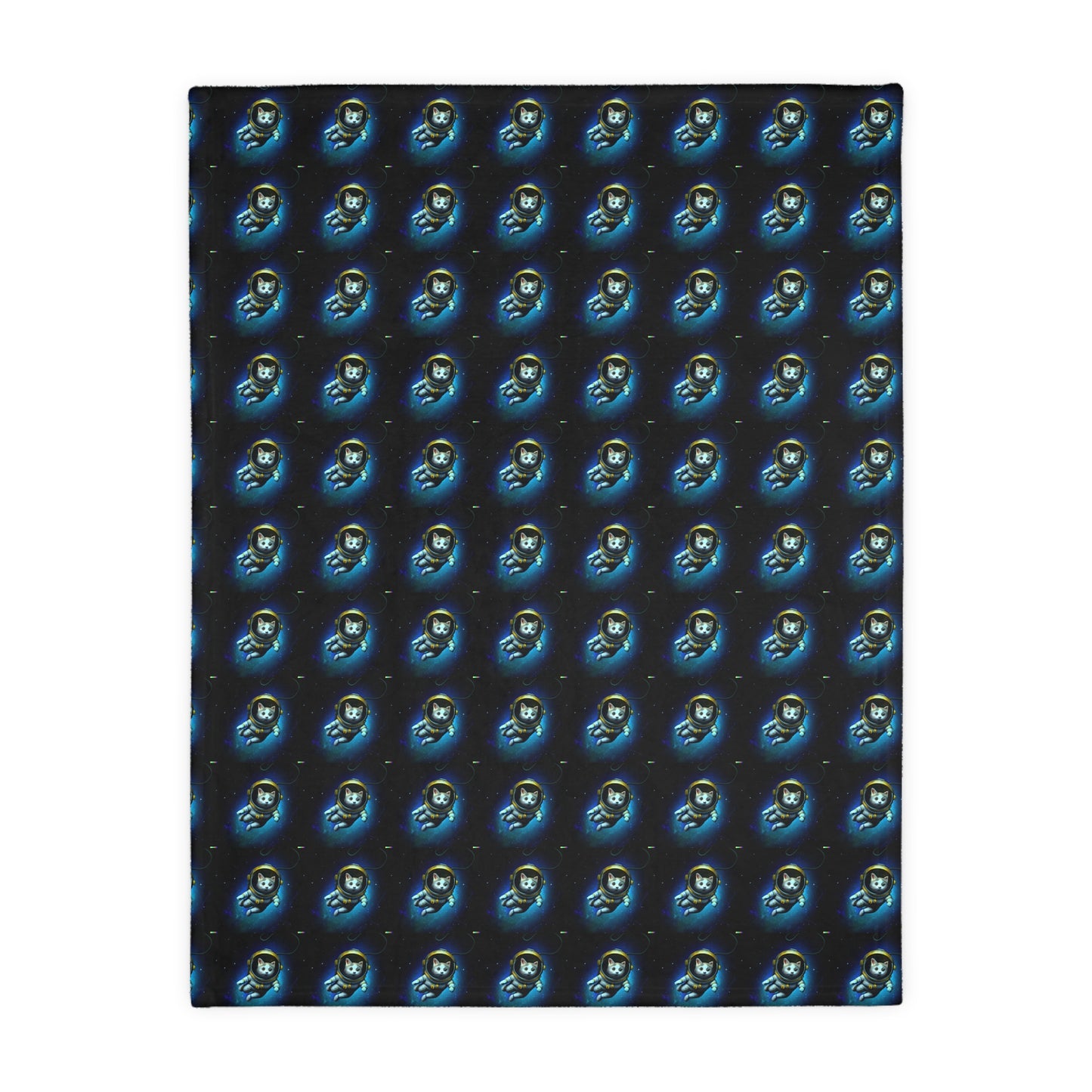 Space cat  Velveteen Minky Blanket (Two-sided print) (8542058086719)