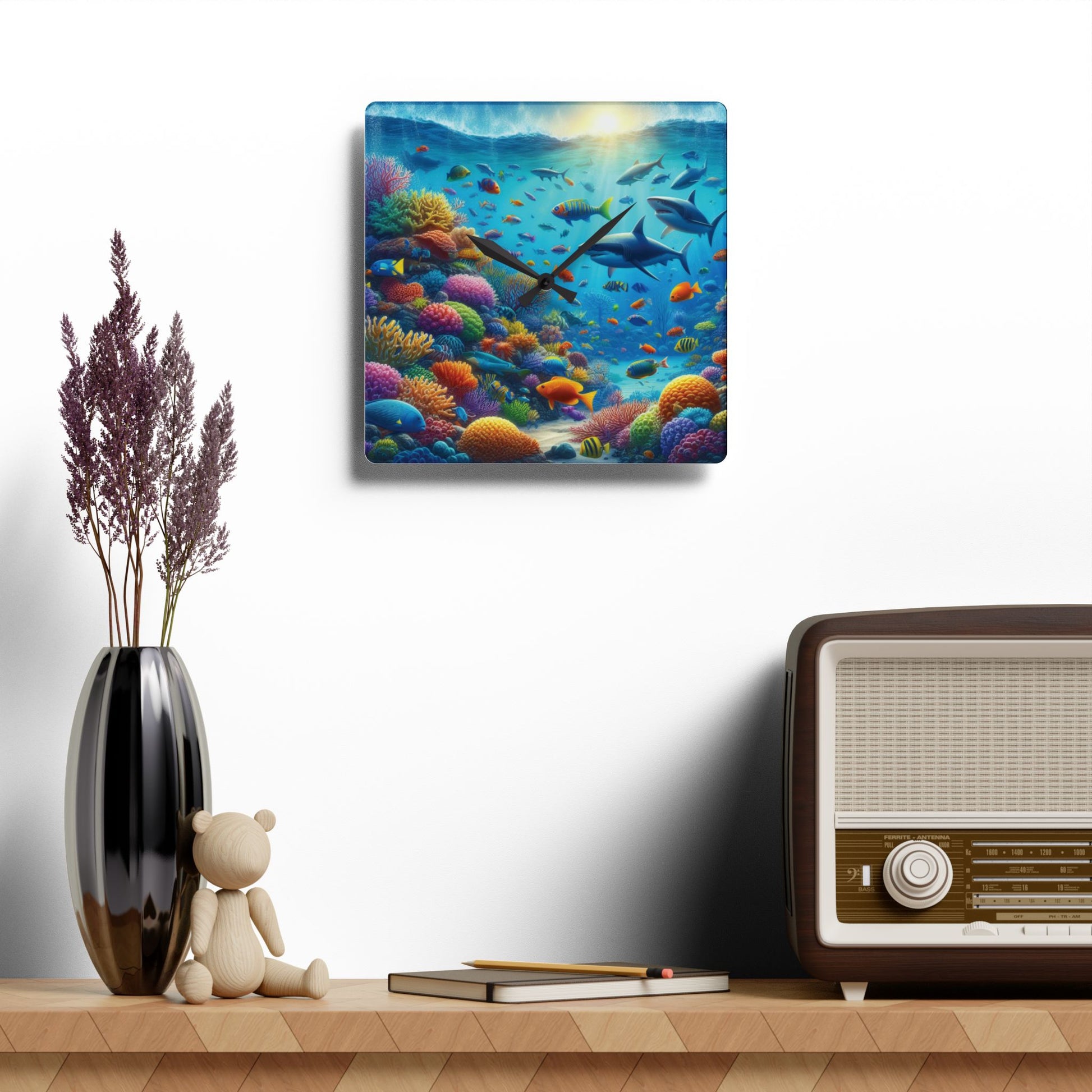 Ocean Acrylic Clock (9726630035775)