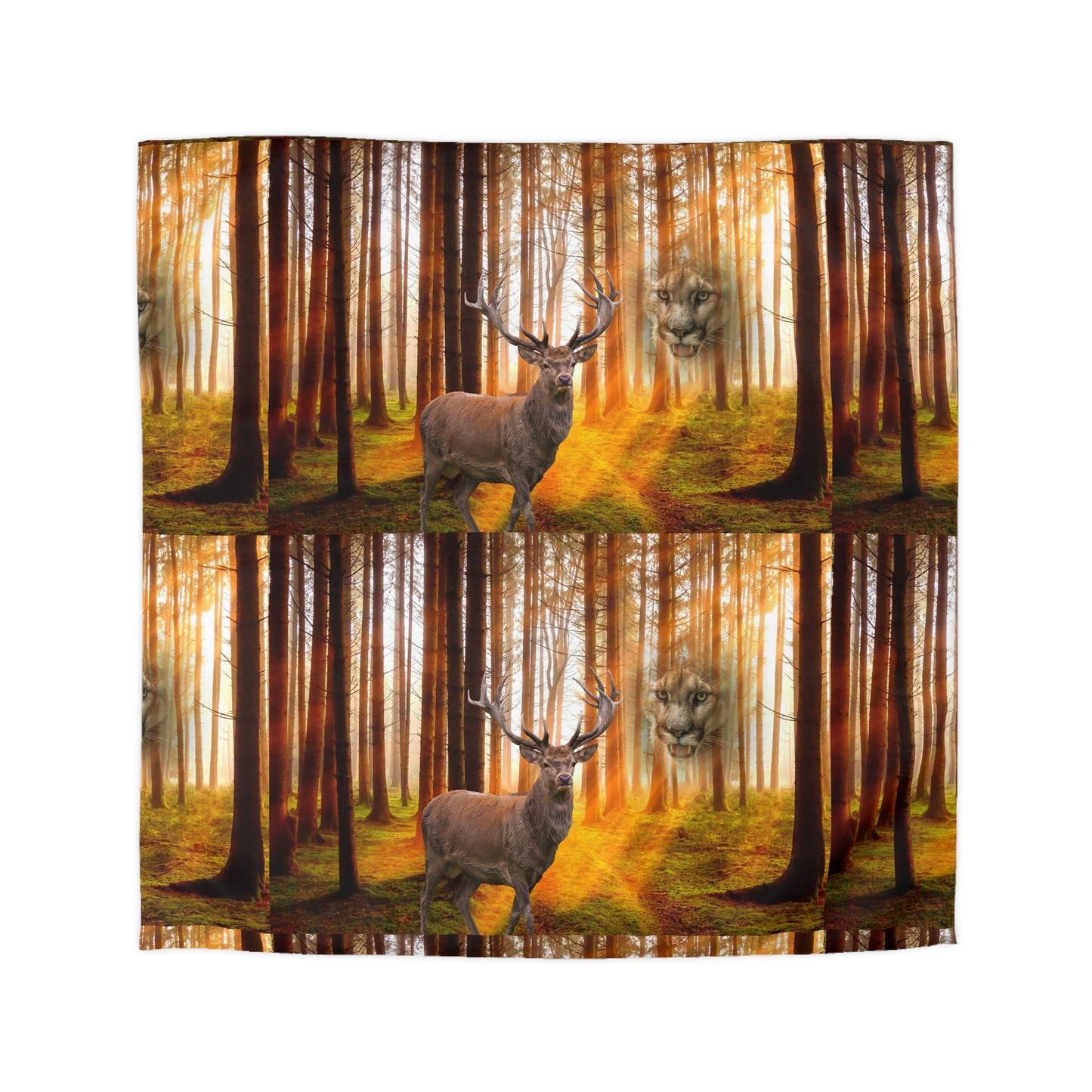 Elk and Couger     Microfiber Duvet Cover (8543726371135)