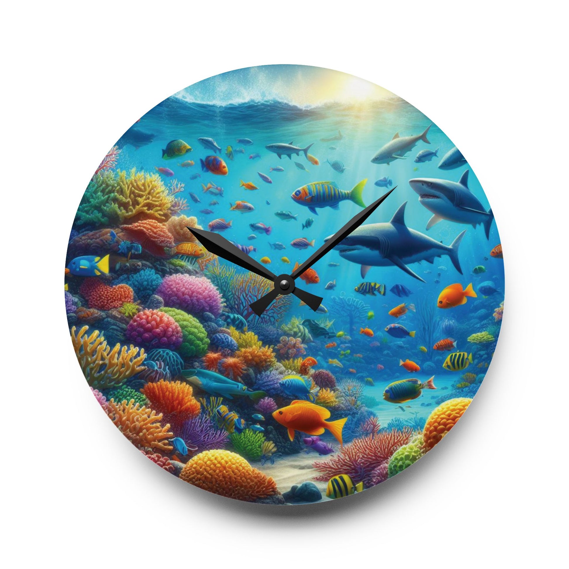 Ocean Acrylic Clock (9726630035775)