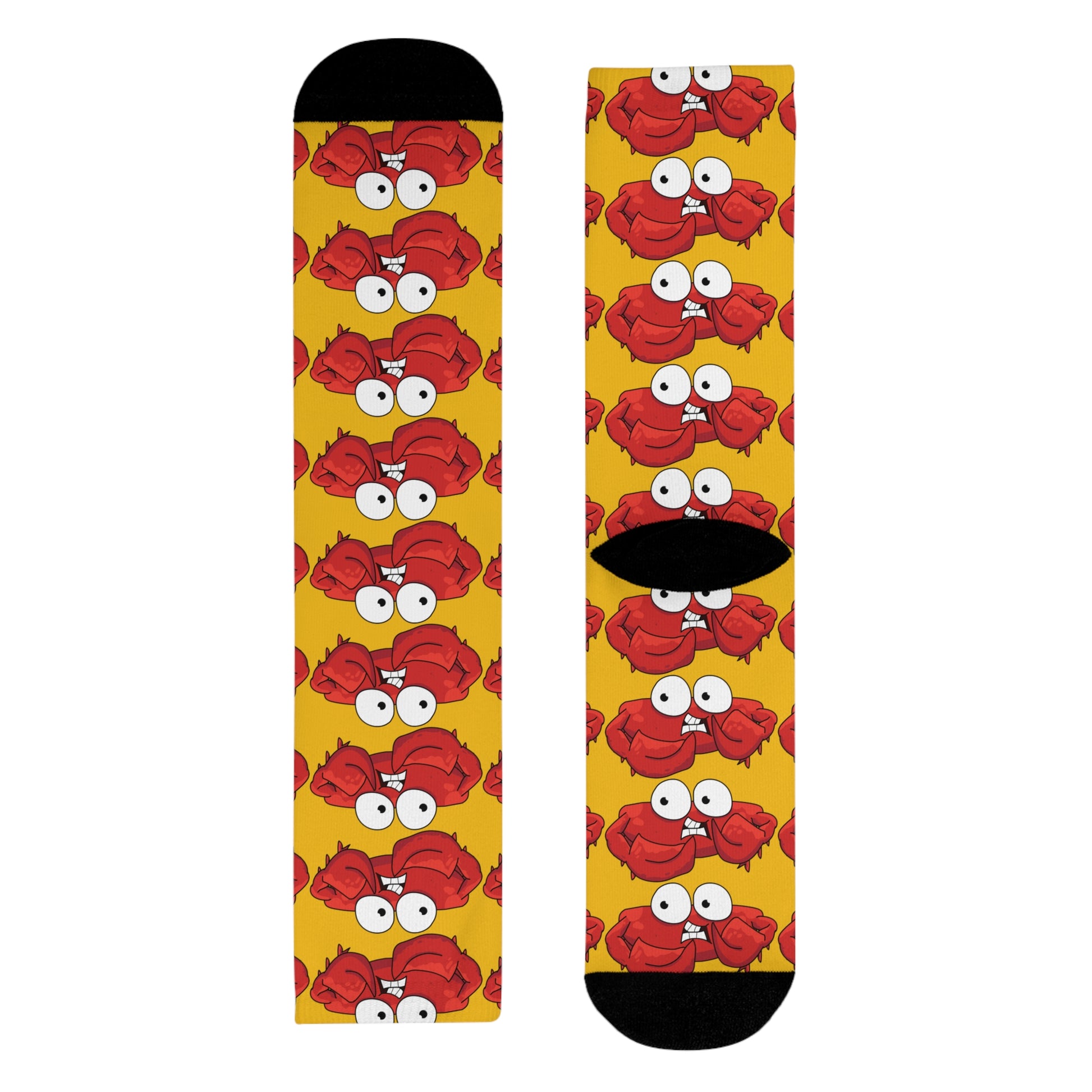 Red crab on yellow Crew Socks (EU) (8194512322879)