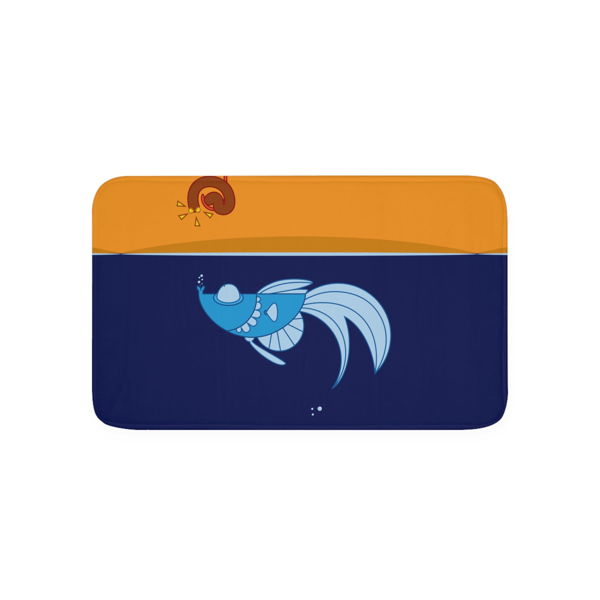 Fish and a hook     Memory Foam Bath Mat (8543738495295)