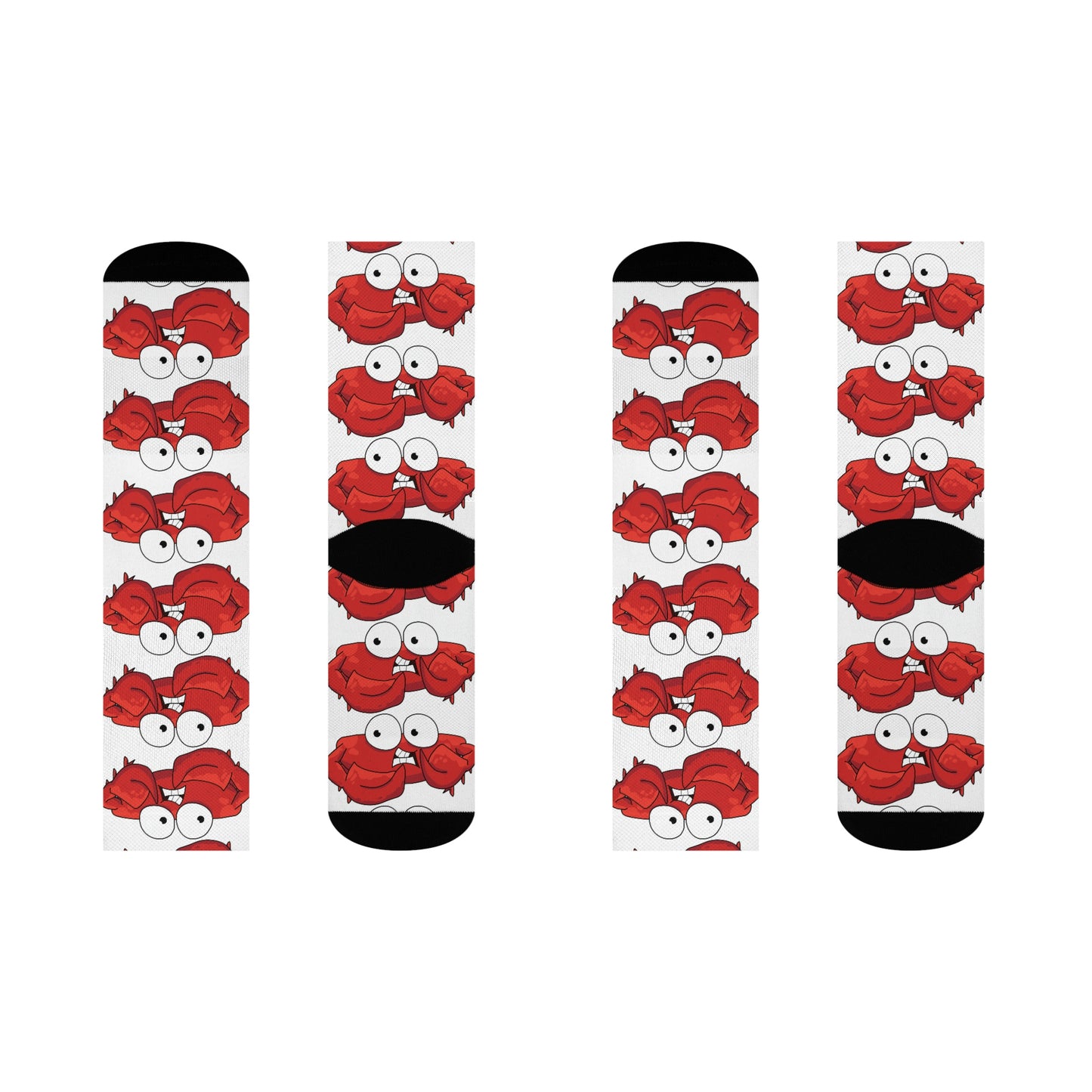 Red crab on white cushioned socks (8194512650559)