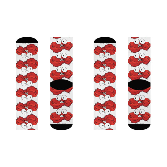 Red crab on white cushioned socks (8194512650559)