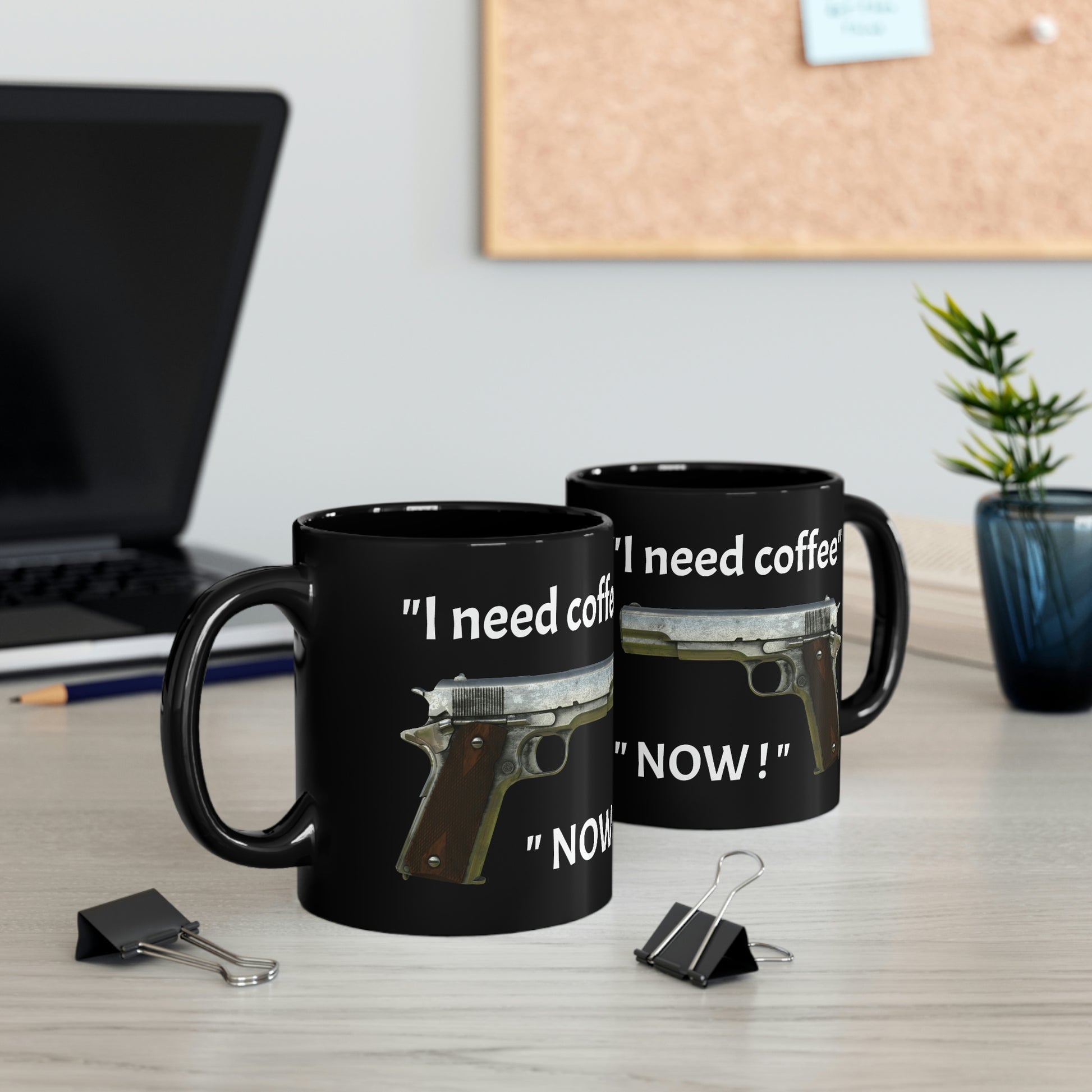 " I need coffee" Black mug 11oz (8185591136575)