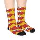 Red crab on yellow  -Mid-length Socks (8185591693631)