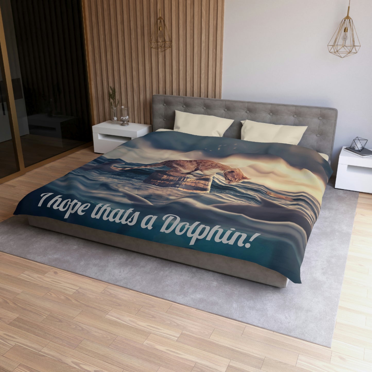 I hope that is a dolphin - Microfiber Duvet Cover (8196405494079)