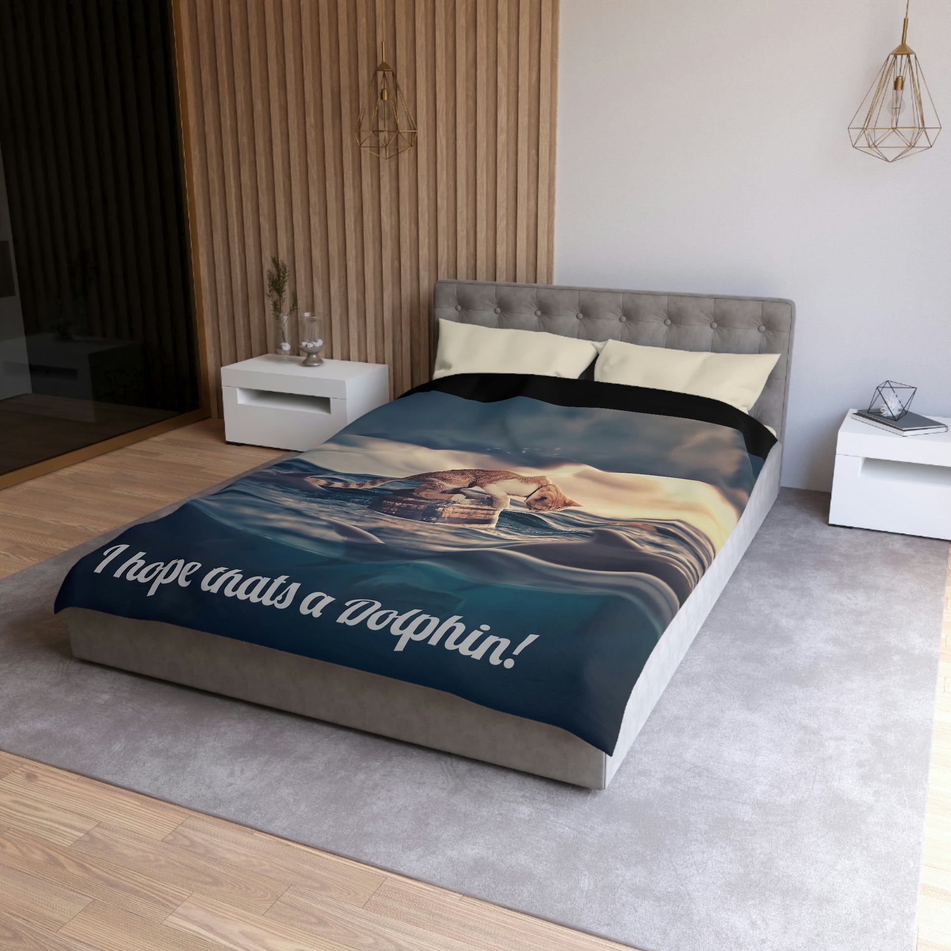 I hope that is a dolphin - Microfiber Duvet Cover (8196405494079)