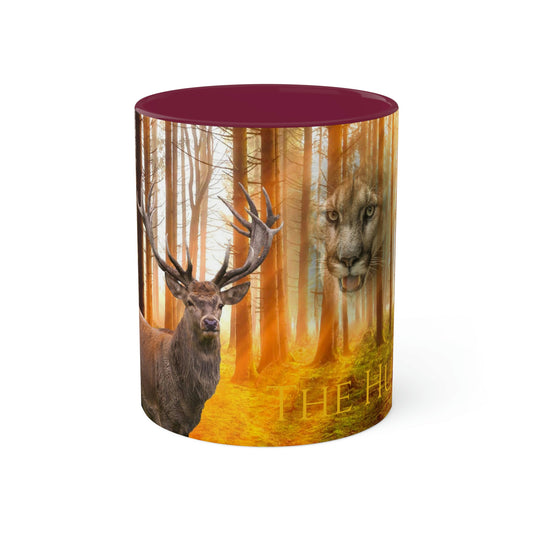 The Hunted--- elk and Couger   Colorful Mugs, 11oz (8215725670719)