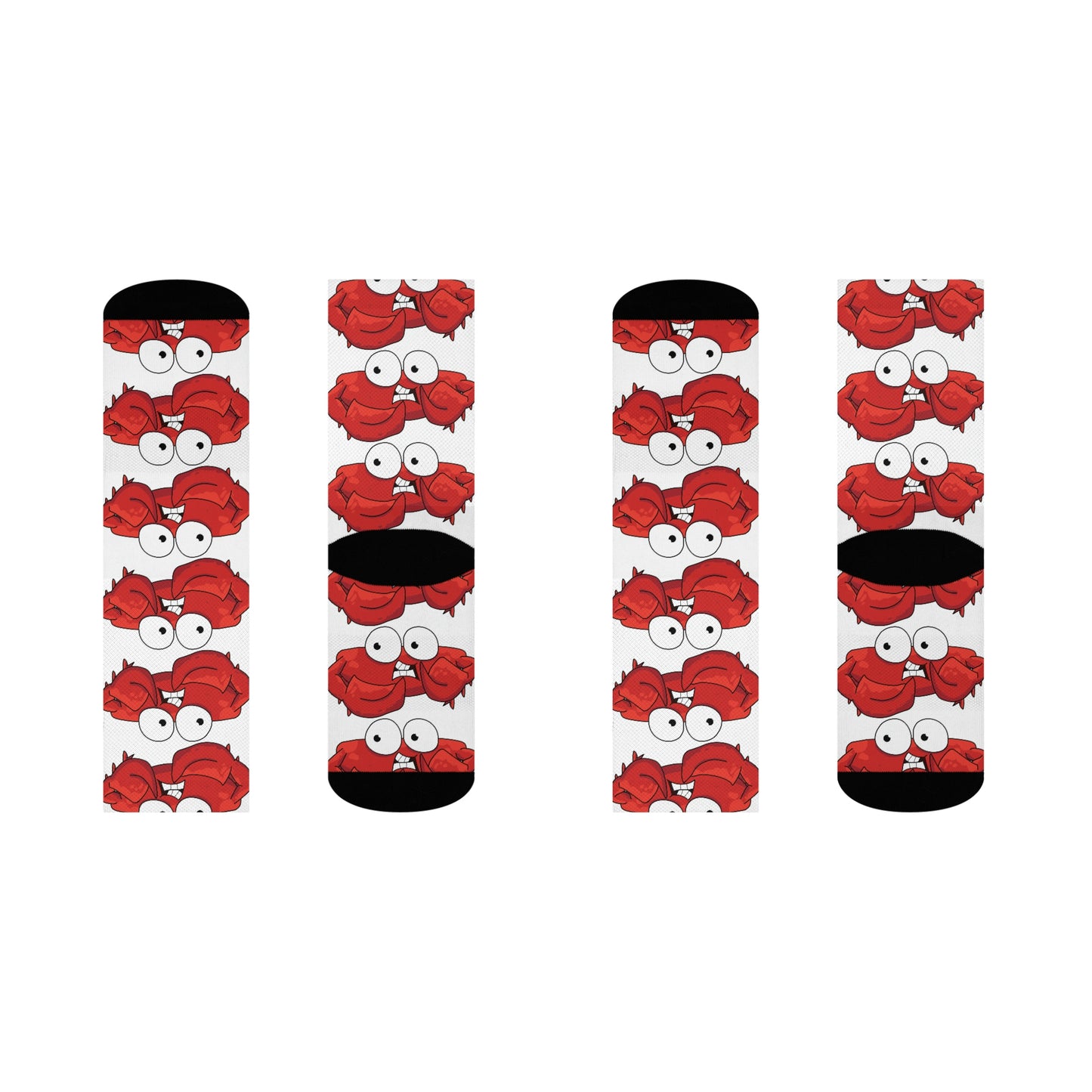 Red crab on white cushioned socks (8194512650559)