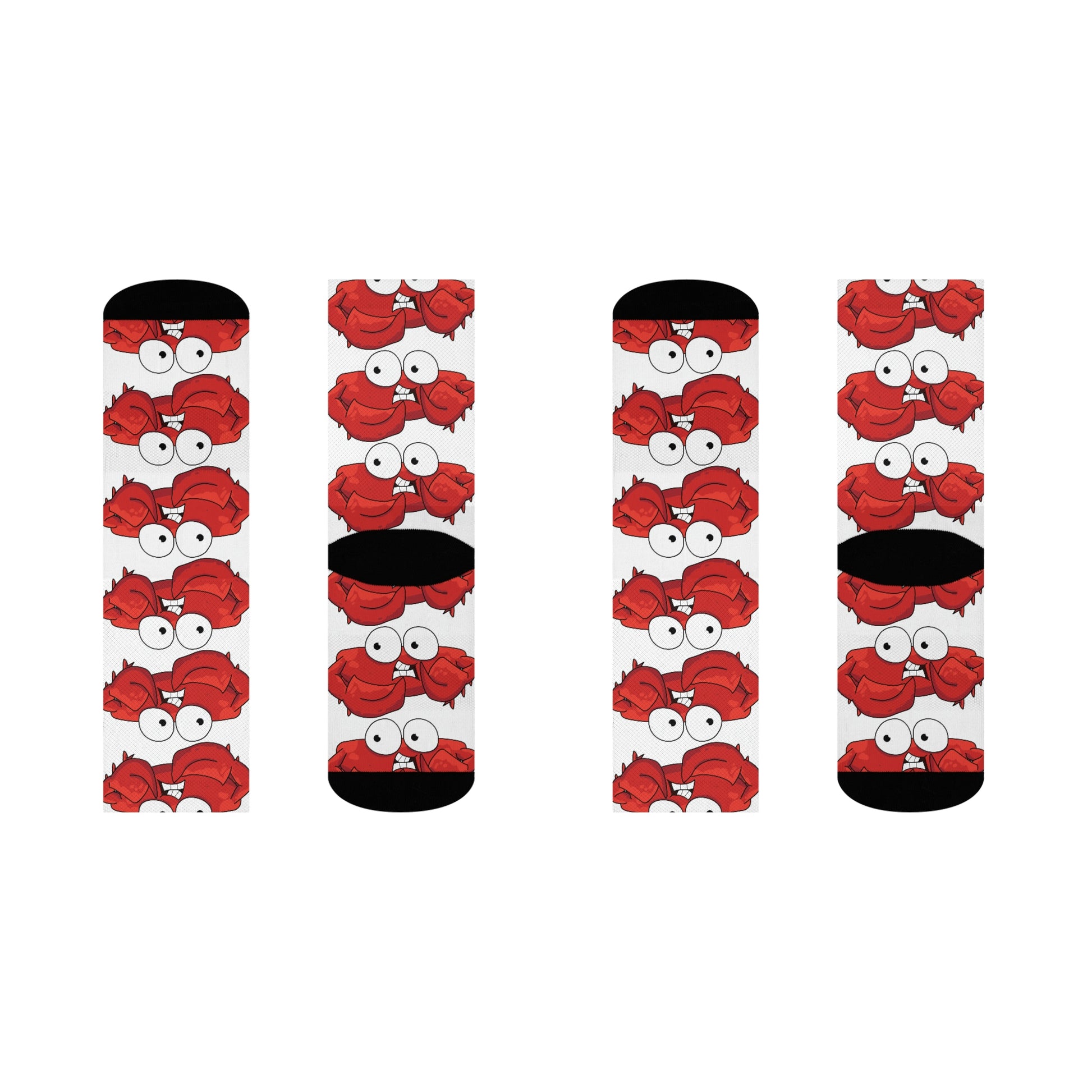 Red crab on white cushioned socks (8194512650559)