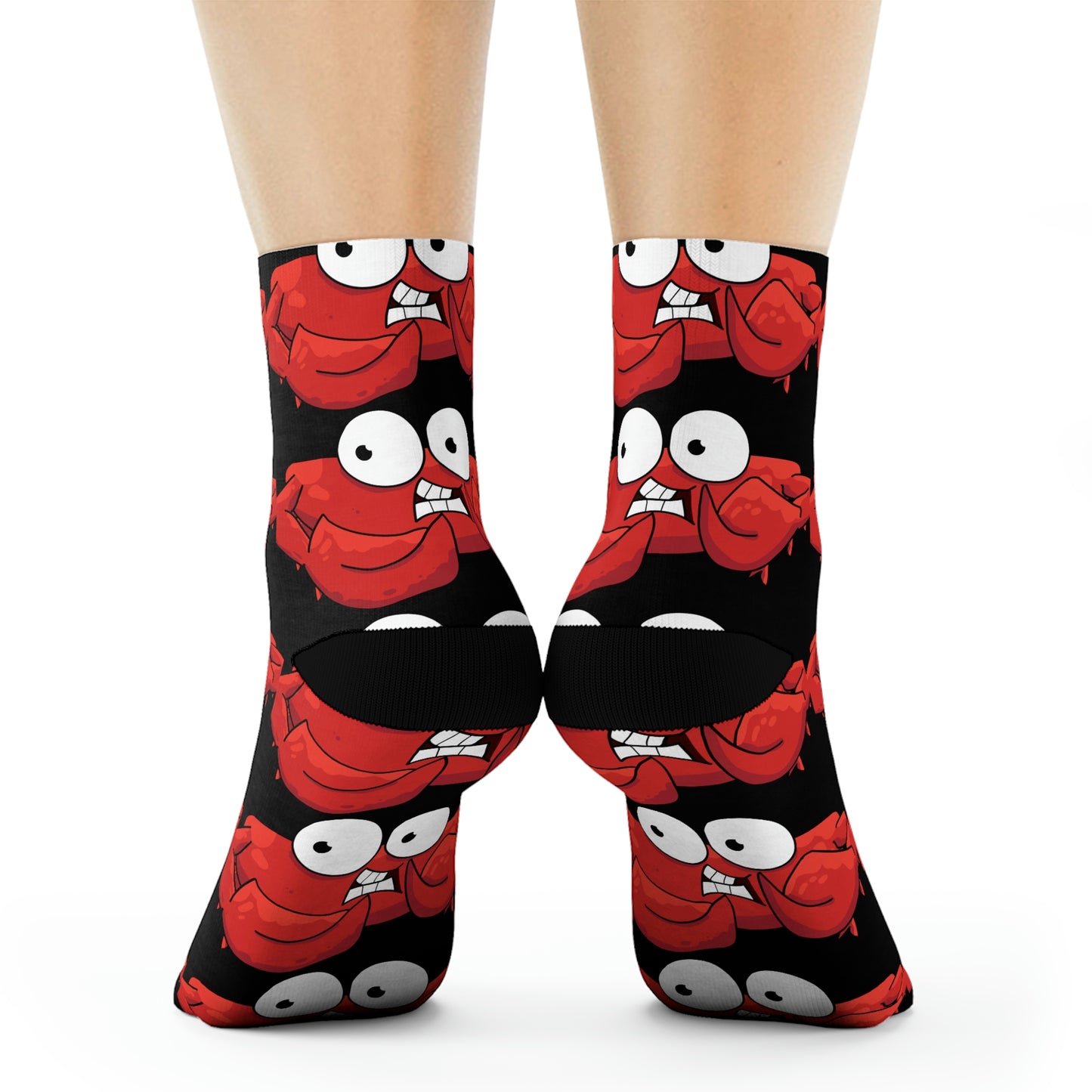 red crab on black - crew sock (8194662695231)