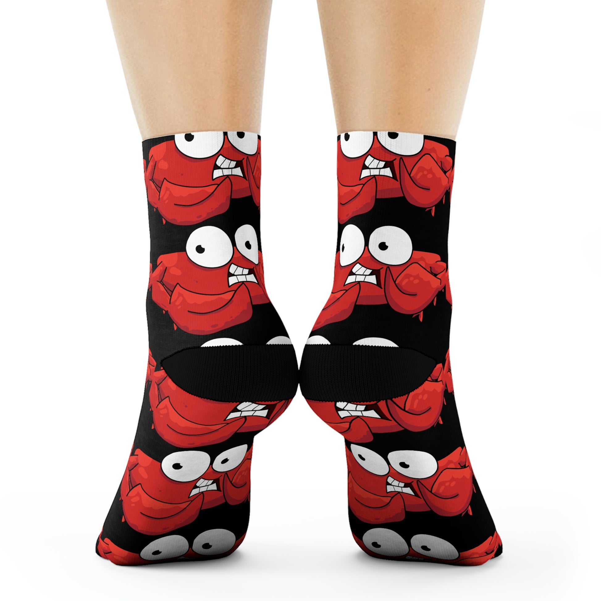 red crab on black - crew sock (8194662695231)