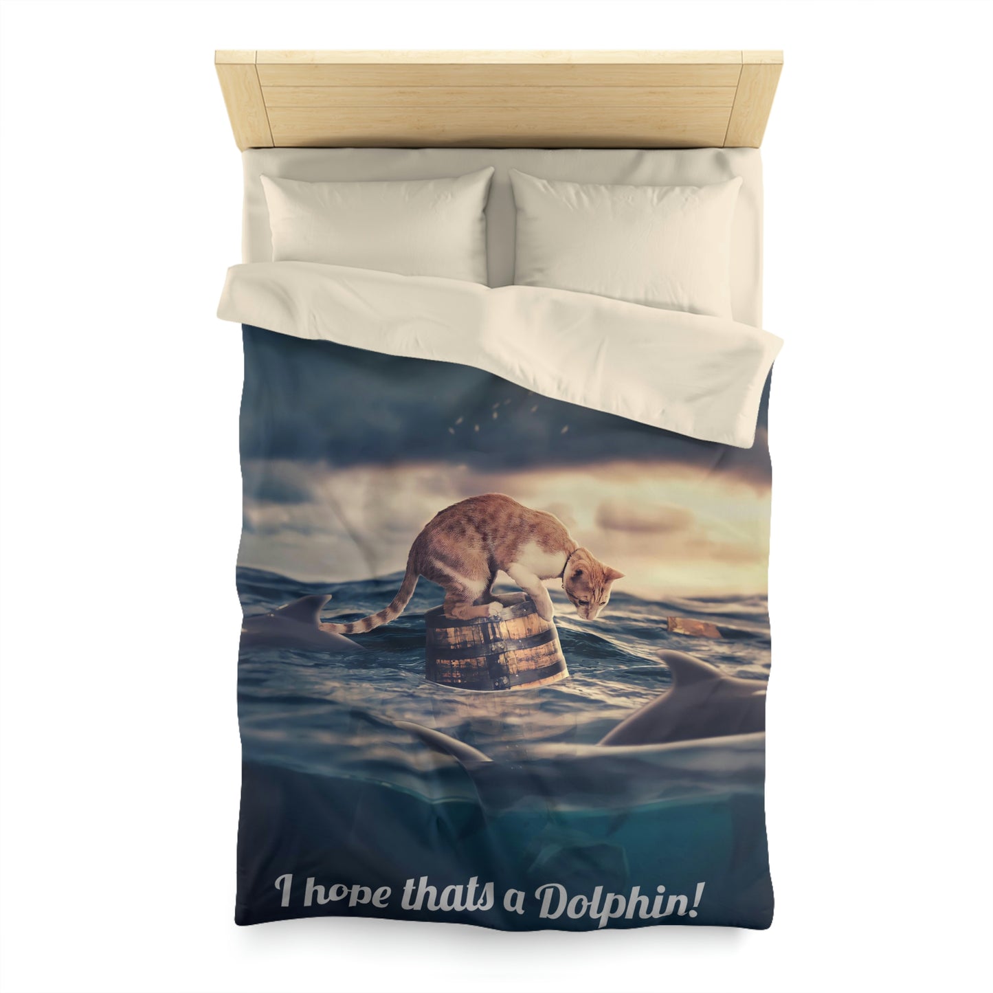 I hope that is a dolphin - Microfiber Duvet Cover (8196405494079)