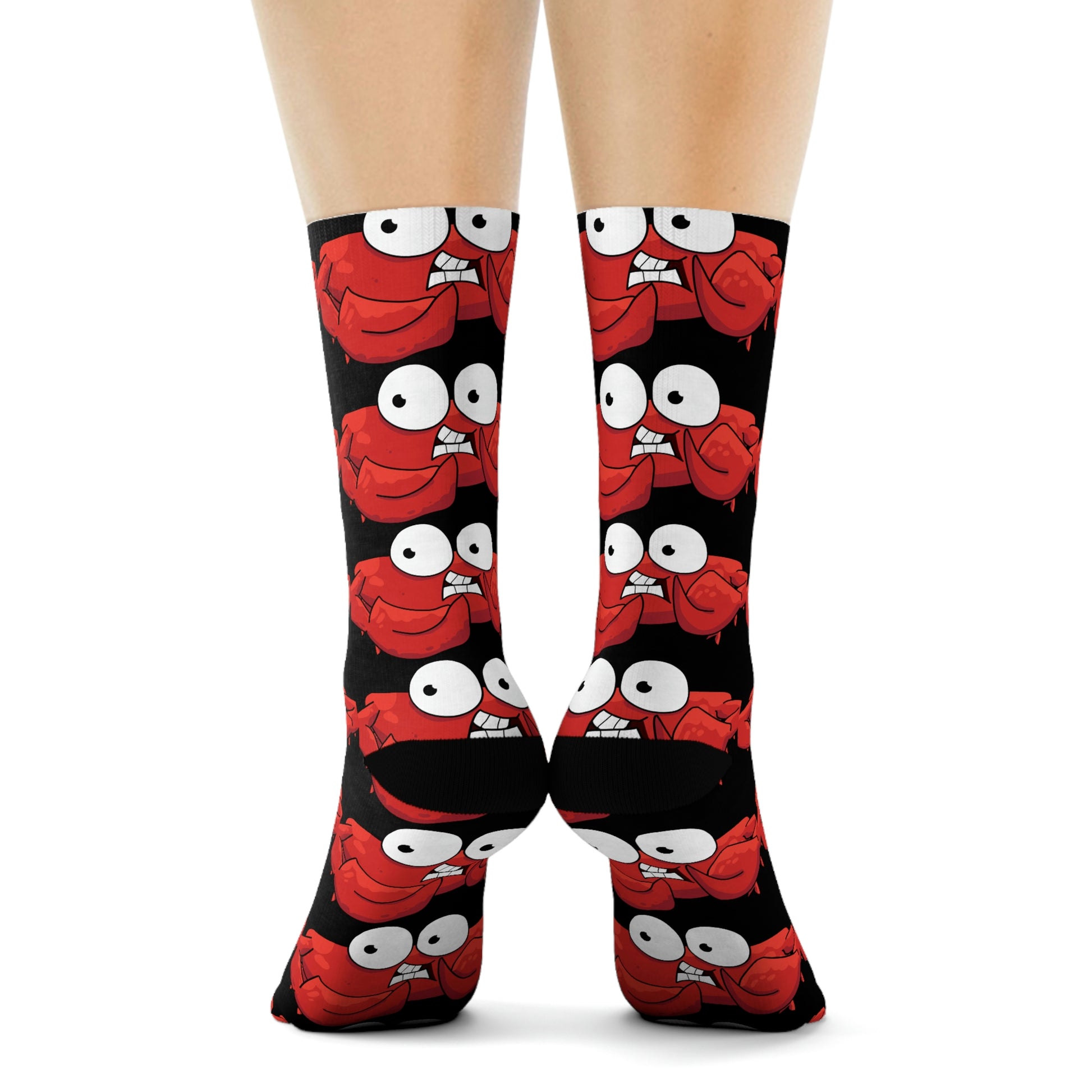 red crab on black - crew sock (8194662695231)