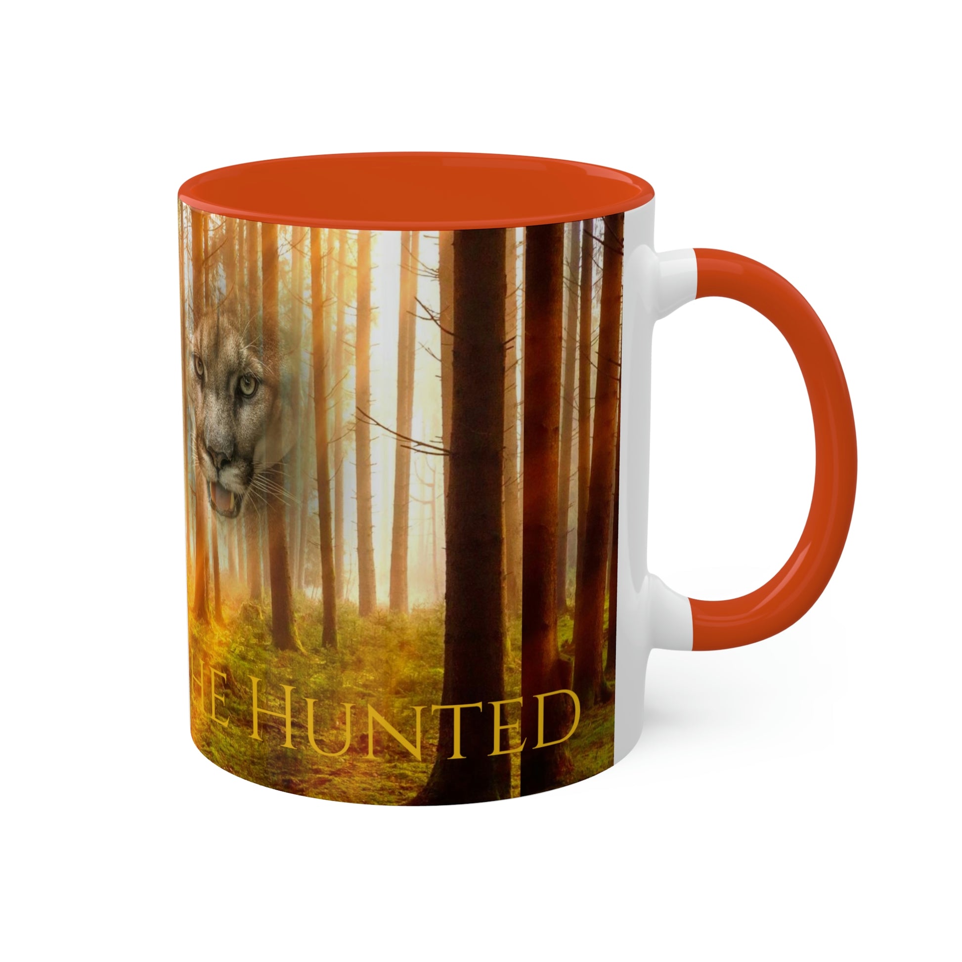 The Hunted--- elk and Couger   Colorful Mugs, 11oz (8215725670719)