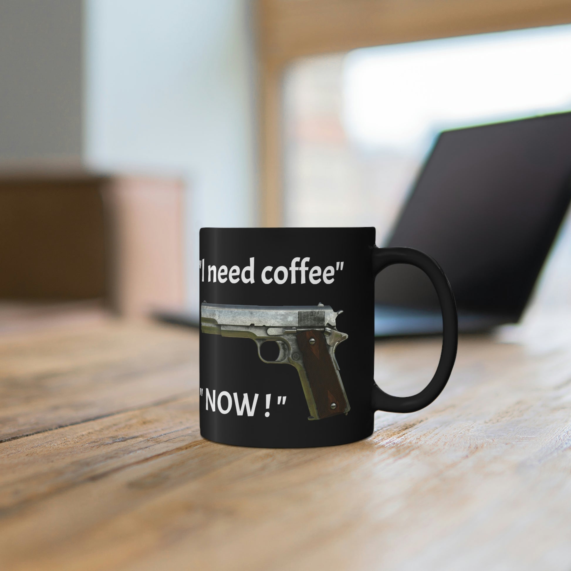 " I need coffee" Black mug 11oz (8185591136575)