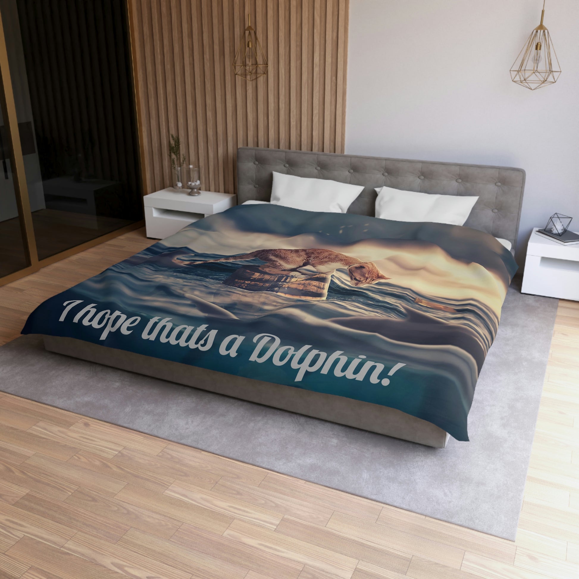 I hope that is a dolphin - Microfiber Duvet Cover (8196405494079)