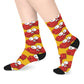 Red crab on yellow  -Mid-length Socks (8185591693631)