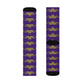 Golden crab on purple - Socks (8196317413695)