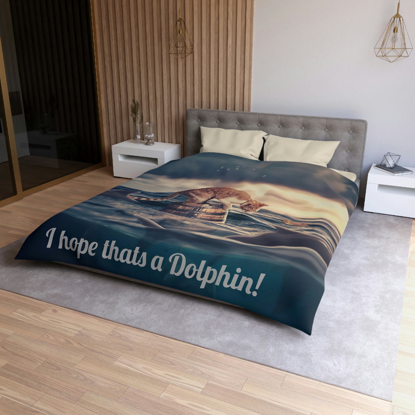 I hope that is a dolphin - Microfiber Duvet Cover (8196405494079)