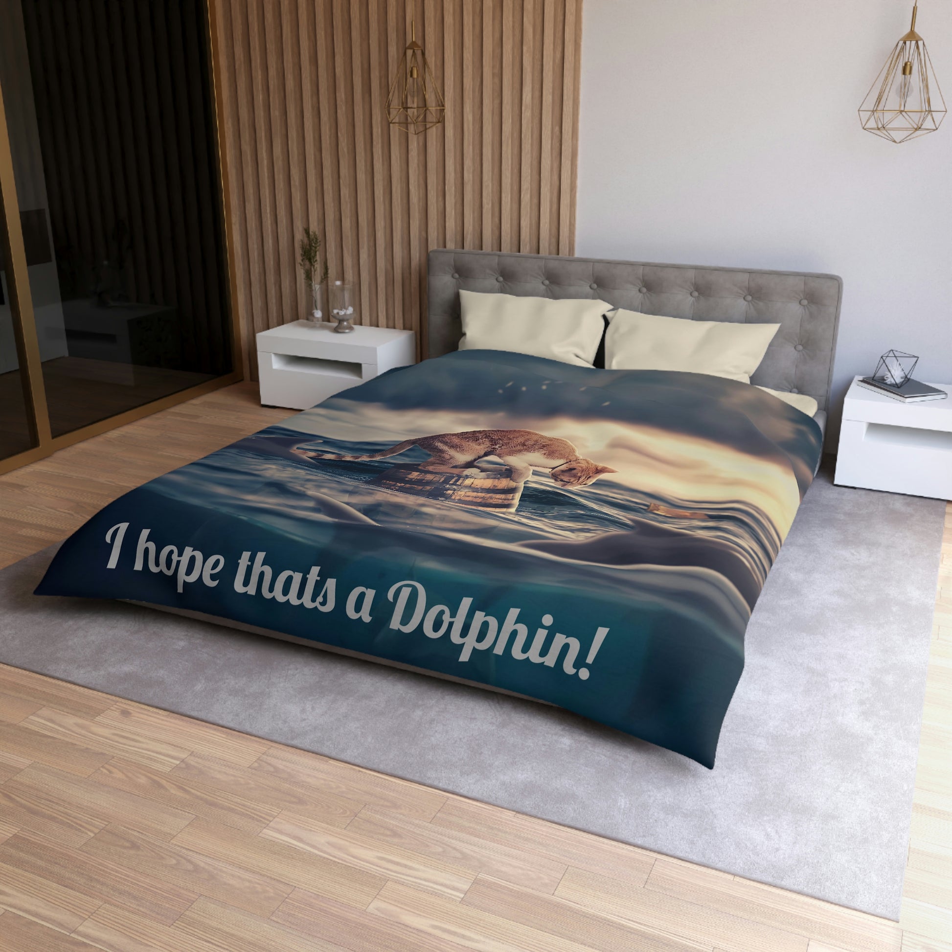 I hope that is a dolphin - Microfiber Duvet Cover (8196405494079)