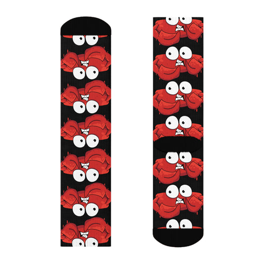 red crab on black - crew sock (8194662695231)